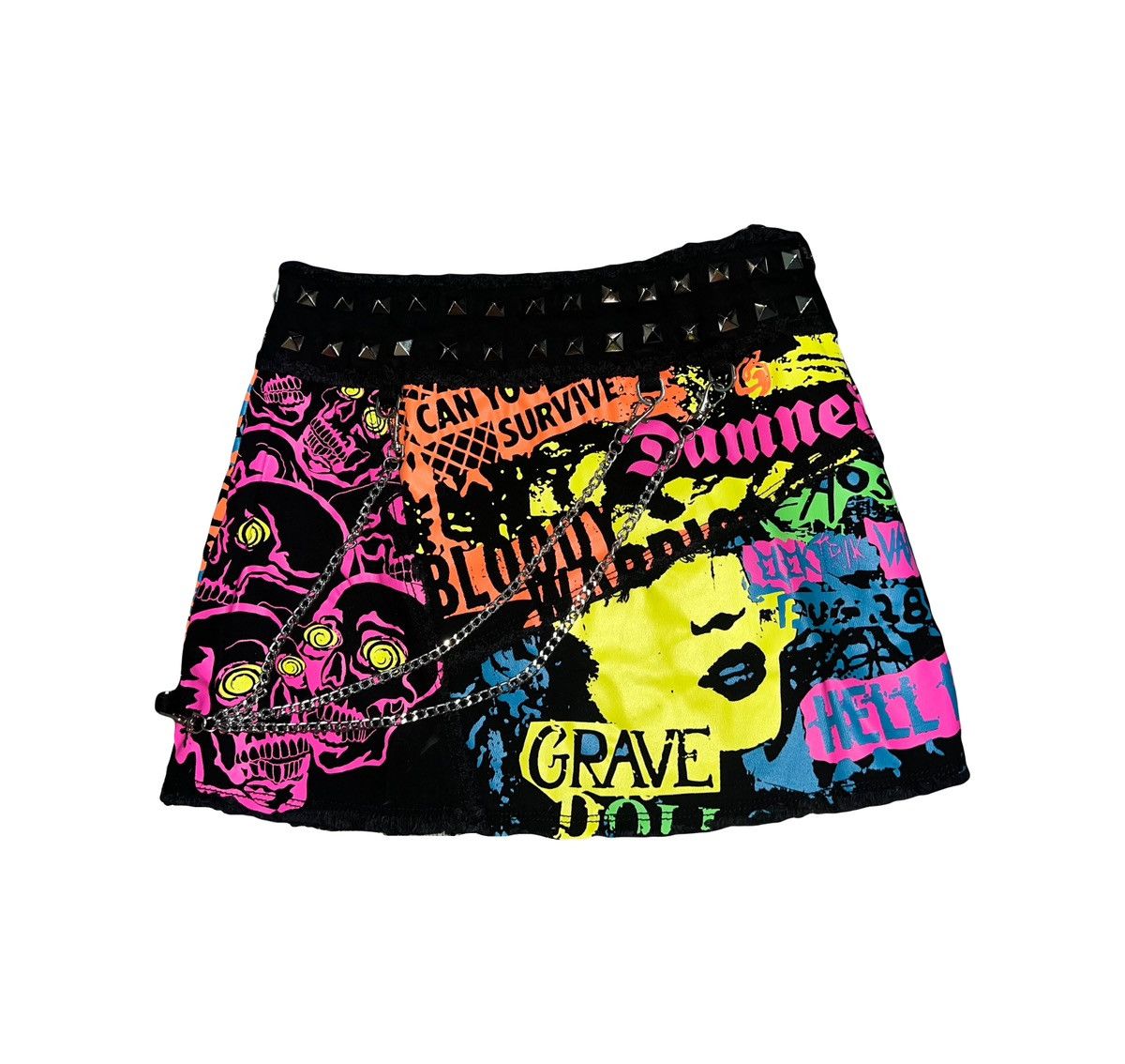 Japanese Brand Louder now patchwork mini skirt ❤️‍🔥⛓️ Size 25" / US 0 / IT 36 - 1 Thumbnail