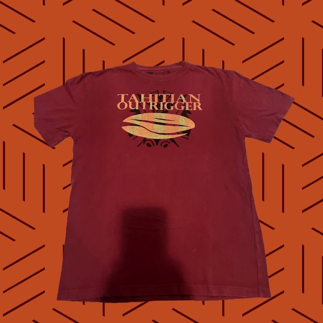 Vintage VINTAGE Tahitian Outrigger Canoe Club Logo Shirt Red L Men Short Sleeve Cotton Graphic Tee Surfer Kayak Hawaii Size US L / EU 52-54 / 3 - 1 Thumbnail