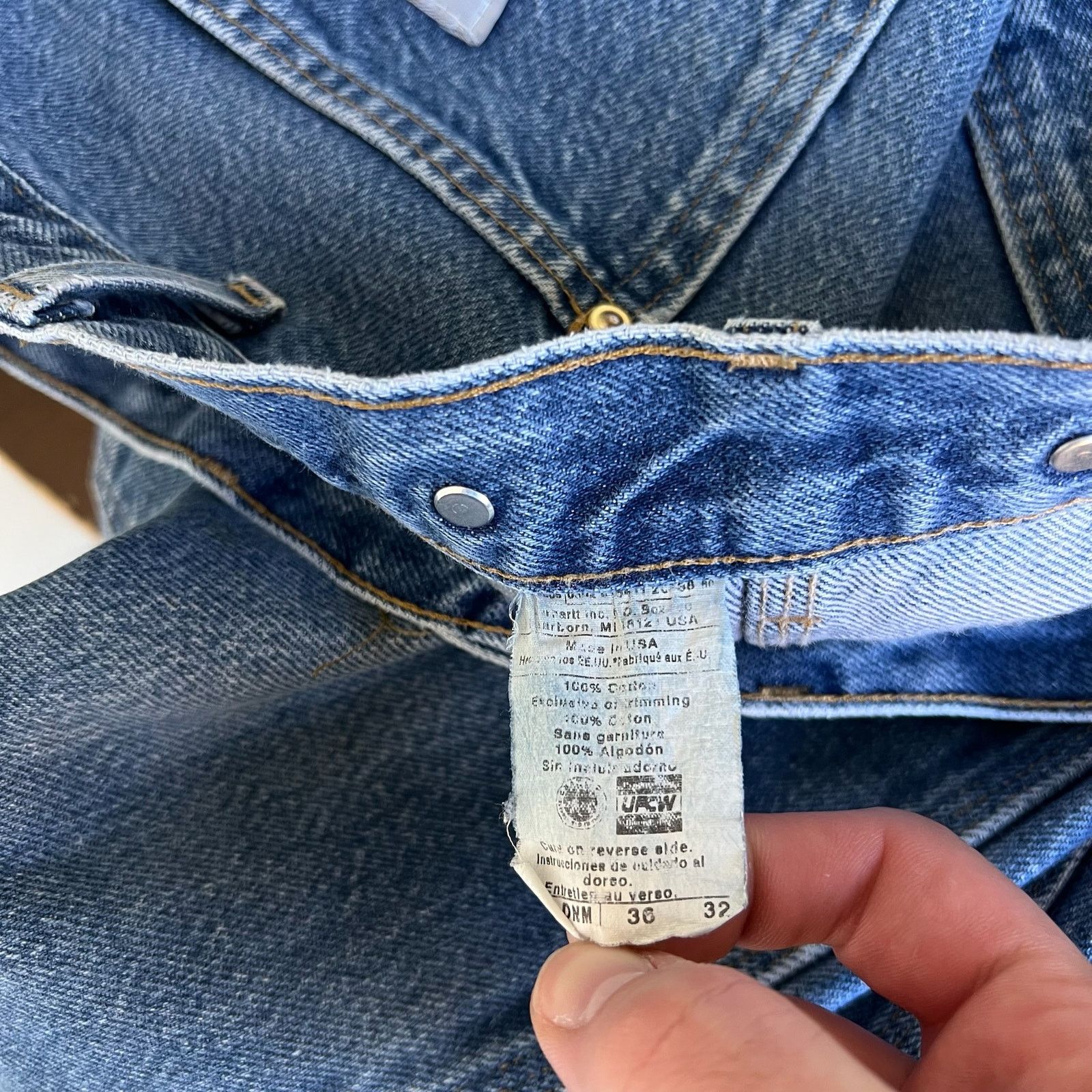 Carhartt × Vintage Carhartt denim blue jeans double knee work carpenter pants Size US 35 - 6 Thumbnail