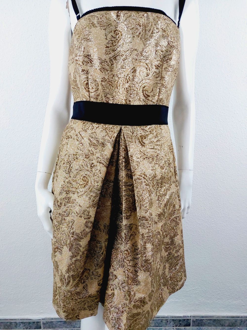 Dolce & Gabbana Dolce & Gabbana Gold Floral Gold Amy Winehouse Gown Dress Size M / US 6-8 / IT 42-44 - 15 Thumbnail