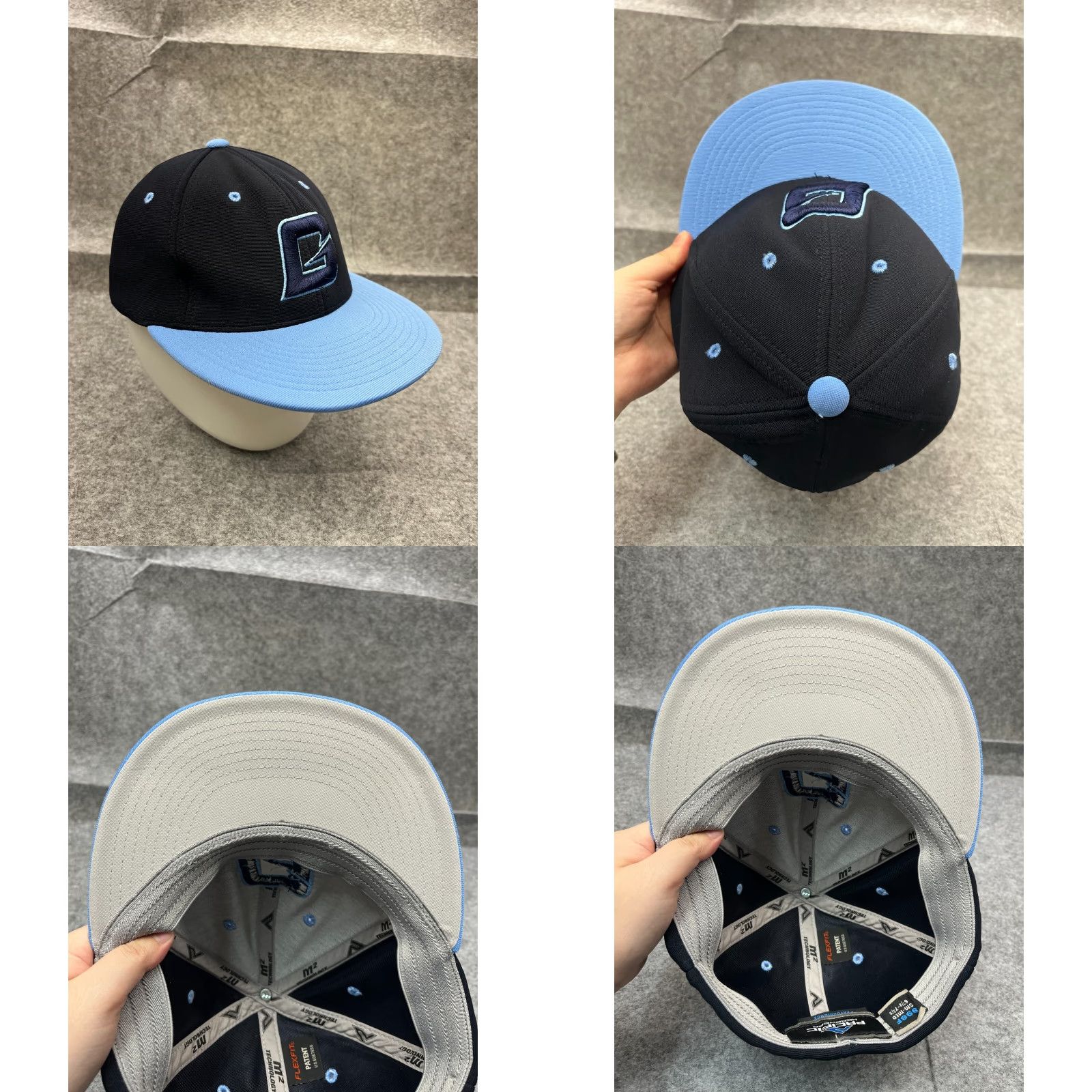 Vintage VINTAGE Pacific Headwear Hat Cap Fitted Adult 7 3/8 Blue Black Polyester Blend Logo G Dome Baseball Cap Mens Size ONE SIZE - 8 Thumbnail