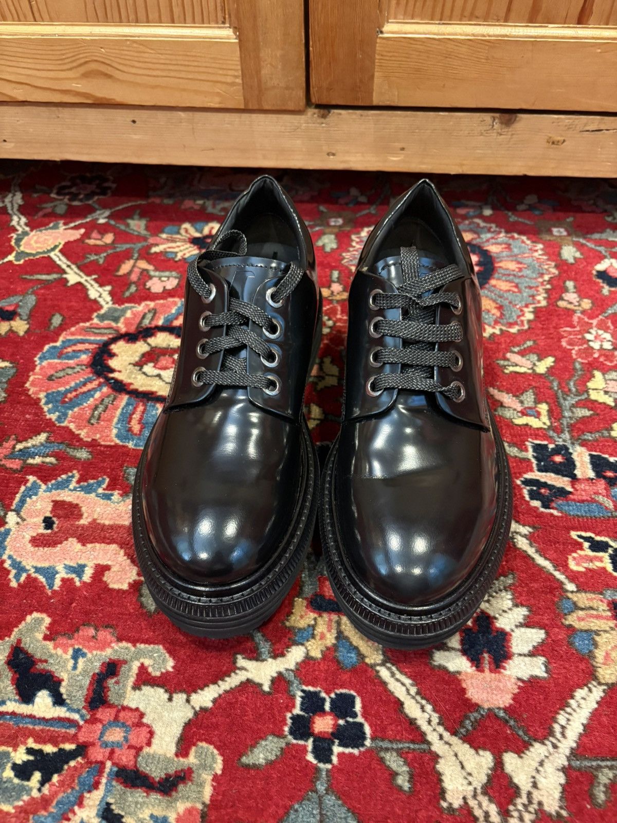 Emporio Armani Armani Black Patent Leather Dress Shoes Size US 9 / EU 42 - 1 Thumbnail