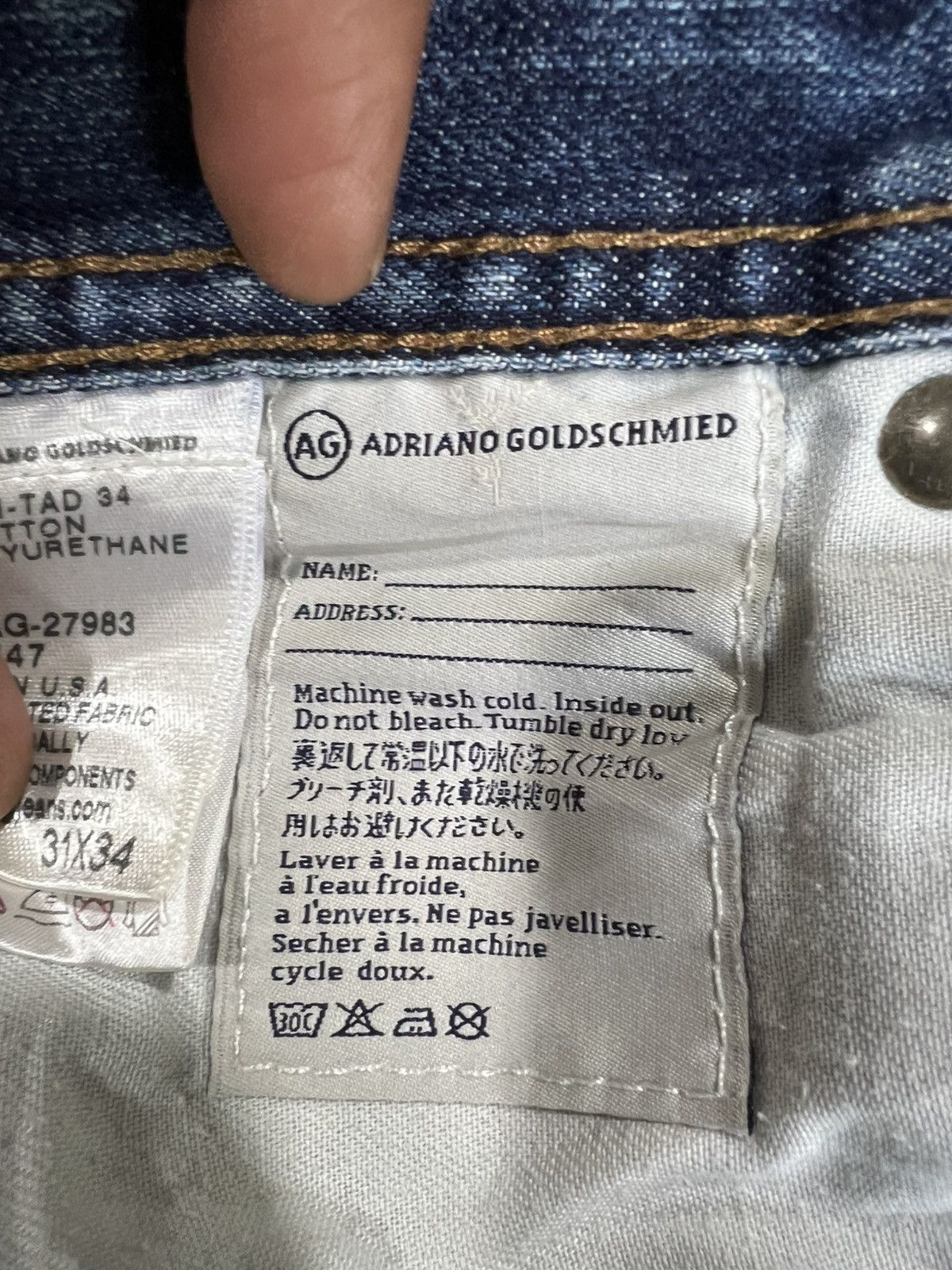 AG Adriano Goldschmied 🔥Vintage AG Adriano Goldschmied Distressed Denim Size US 33 - 15 Thumbnail