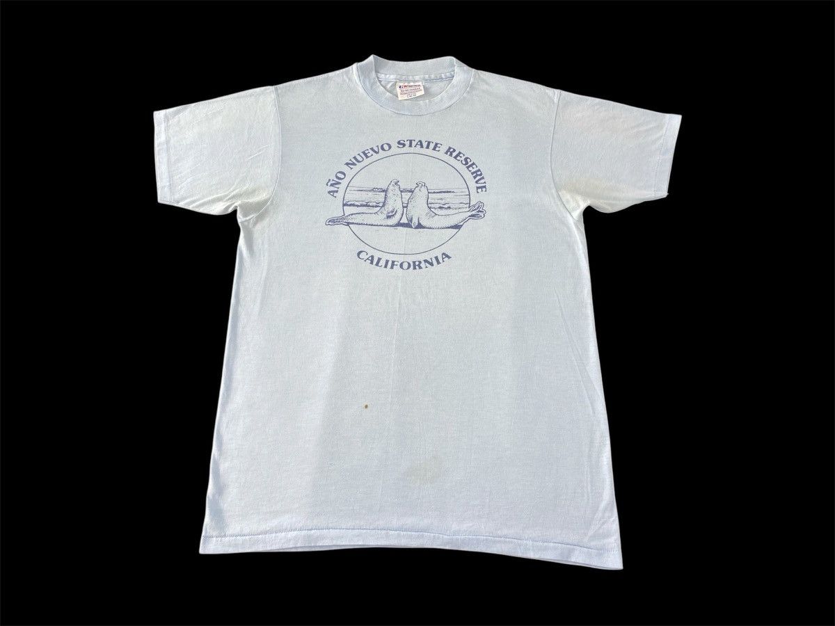 Hanes Vintage 90s Hanes Nuevo State Reserved Printed Tee T-shirt Size US M / EU 48-50 / 2 - 1 Thumbnail
