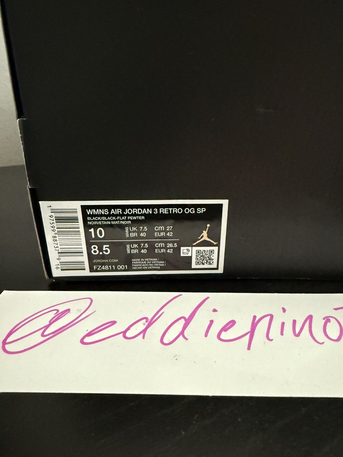 A Ma Maniere × Jordan Brand Air Jordan Retro 3 OG SP “A Ma Maniere” Size US 8.5 / EU 41-42 - 2 Thumbnail