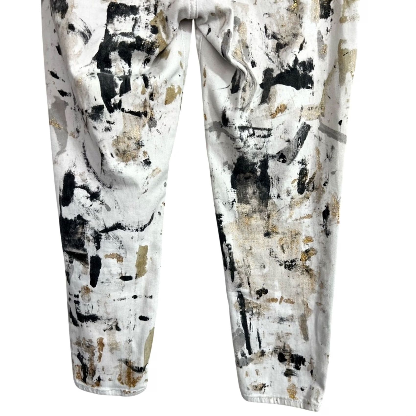 Gap VINTAGE Gap White Denim Jeans Men’s Straight 31x26 White Black Gold Abstract Paint Splatter Mens Jeans White Gap 31 26 Size US 31 - 5 Thumbnail