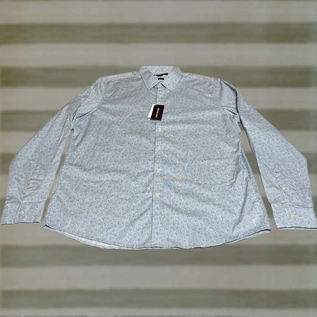Michael Kors Michael Kors Men's XXL Slim Chambray Floral Dandelion Long Sleeve Button Shirt Size US XXL / EU 58 / 5 - 1 Thumbnail