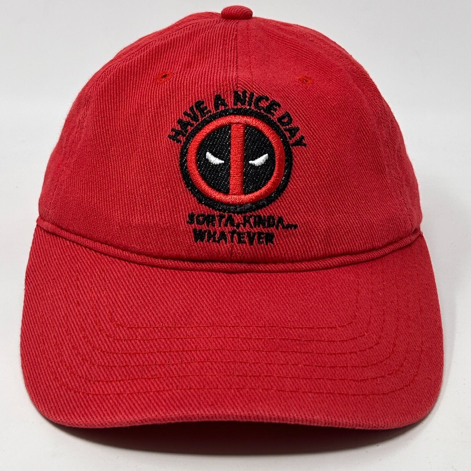 Marvel Comics Deadpool Have a Nice Day Sorta Dad Hat Baseball Cap Red Size ONE SIZE - 1 Thumbnail
