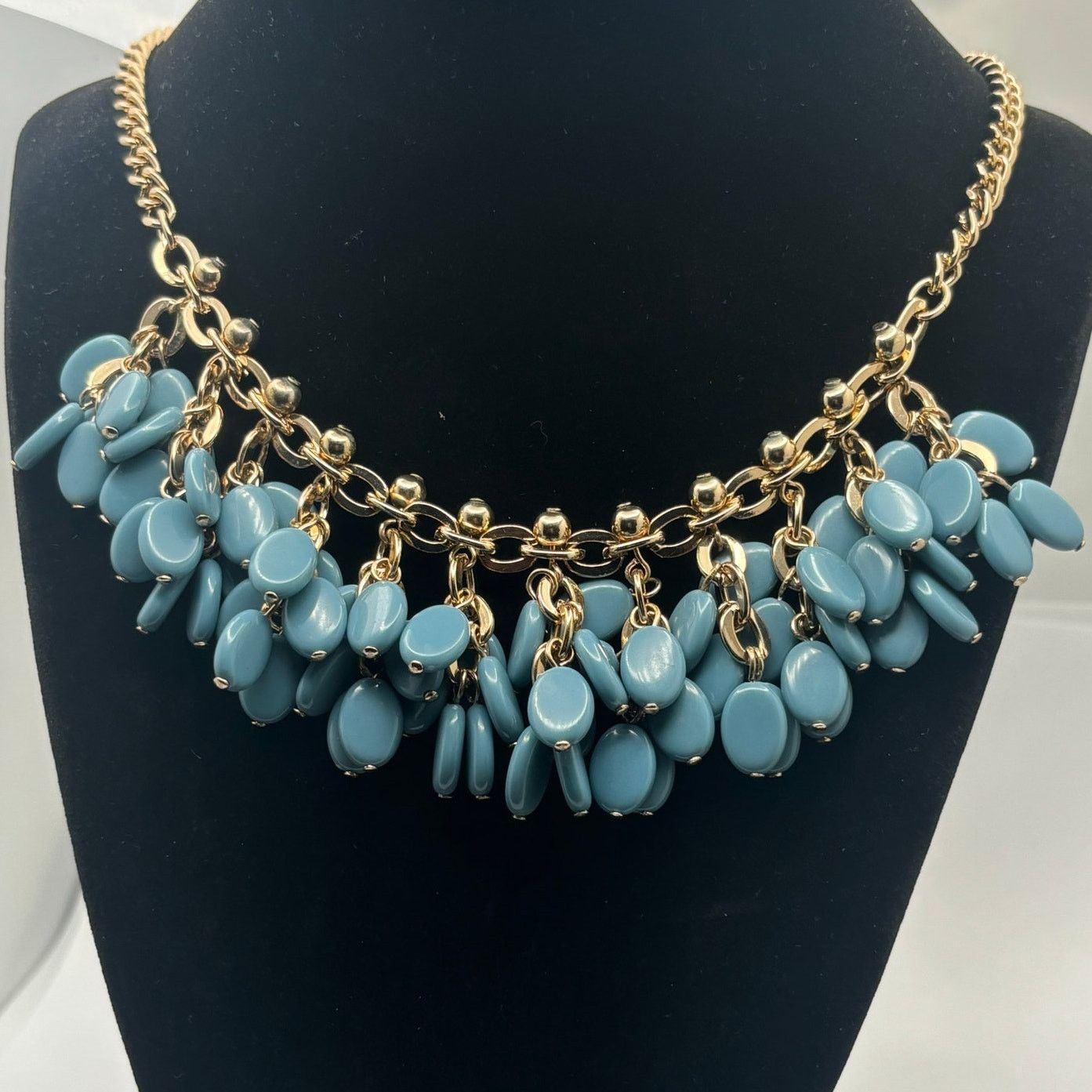 Other Gold & Blue Beaded Necklace Size ONE SIZE - 1 Thumbnail