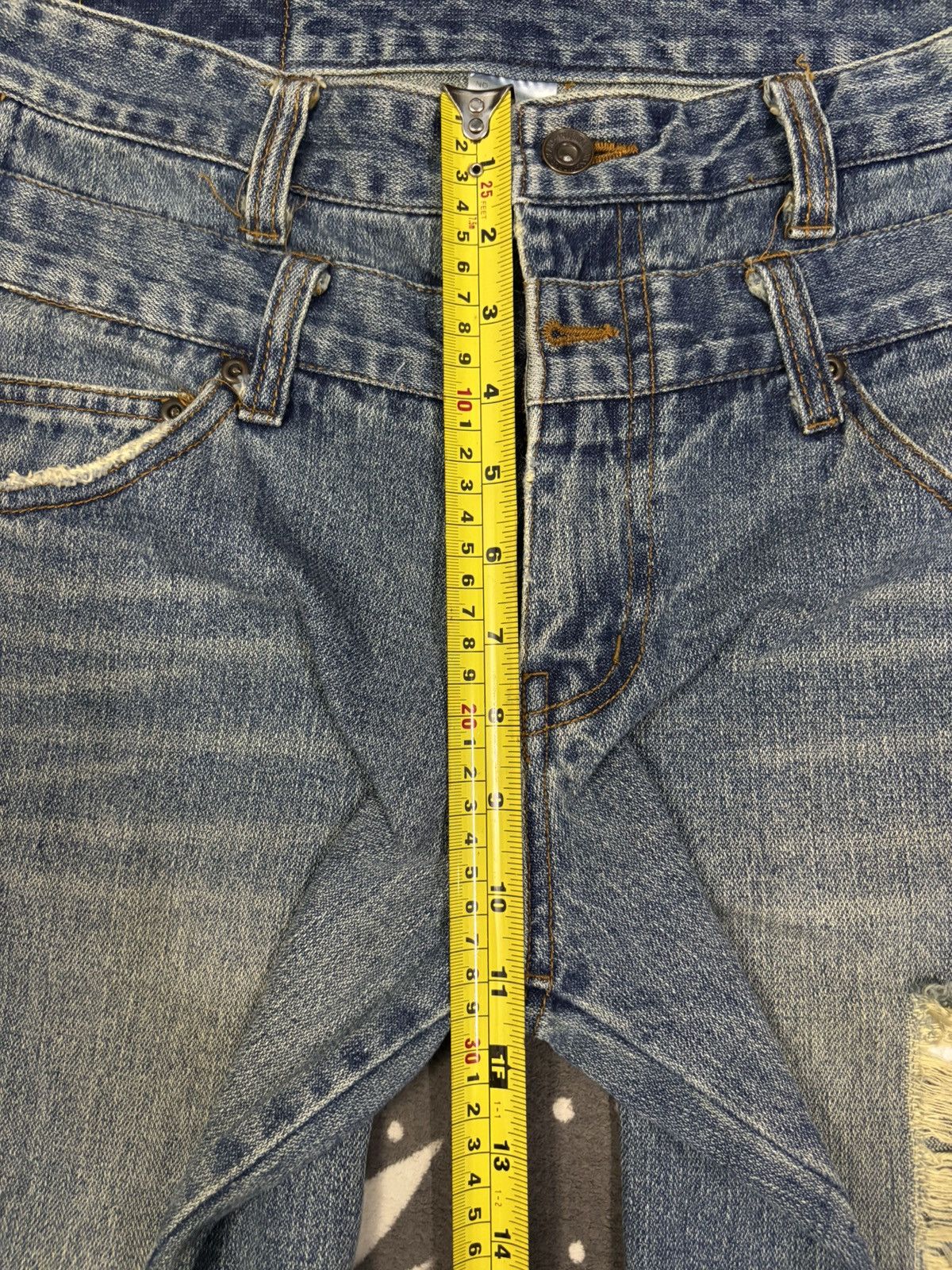 Japanese Brand Vintage Japanese Brand TDR Double Waist Distressed Jeans Size US 31 - 15 Thumbnail