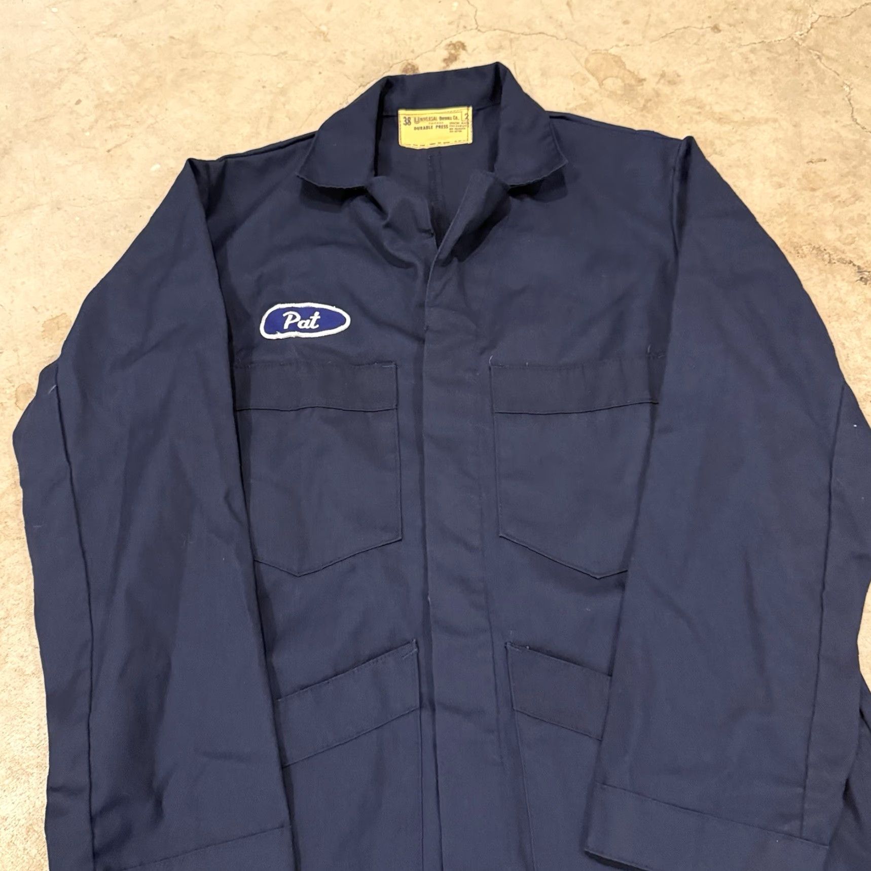 Vintage VINTAGE Buick Automobile Car Factory Durable Press Work Suit Overall Blue 38 Men Polyester 80s Size 38R - 4 Thumbnail