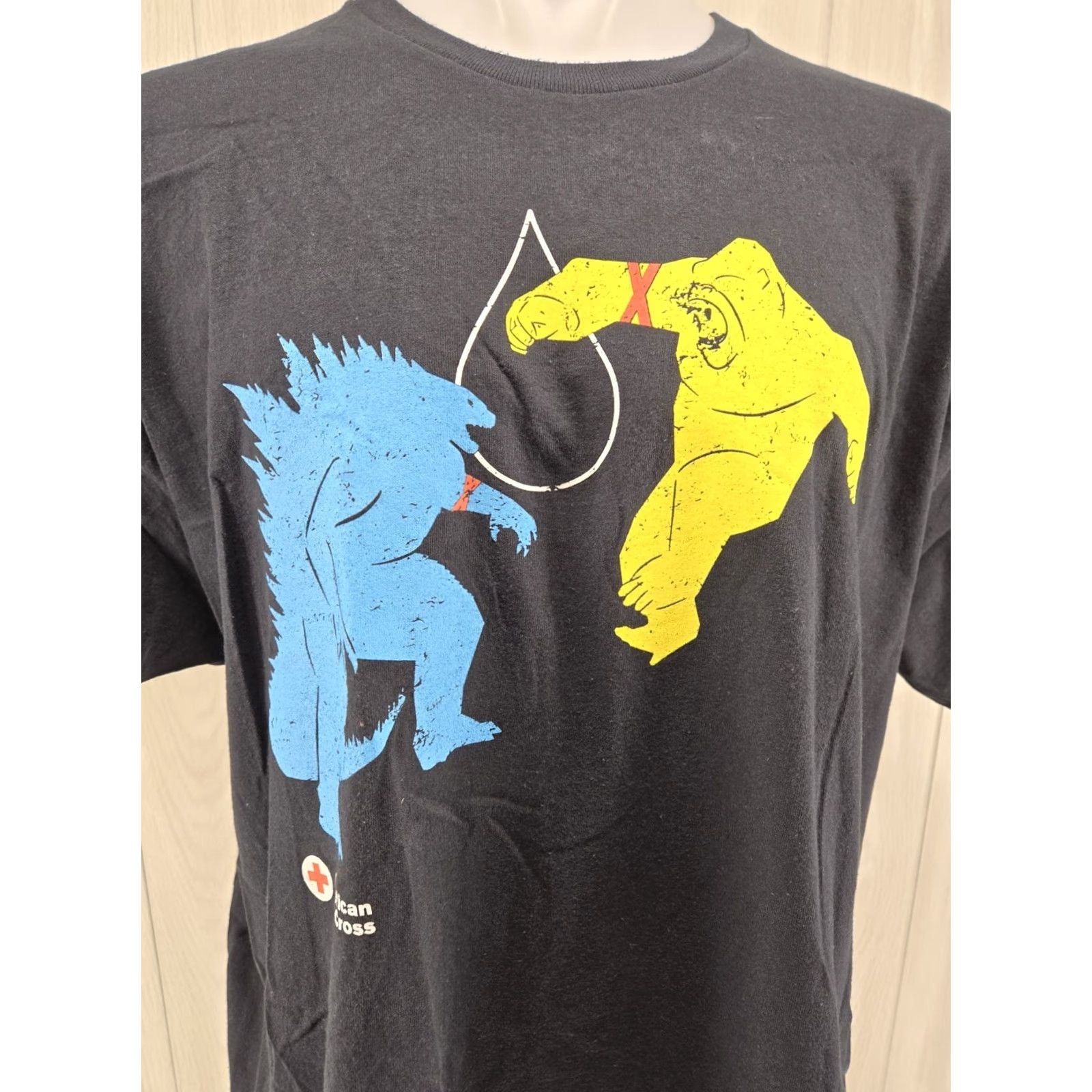 Gildan Gildan Ultra Cotton T-Shirt 2XL Black Red Cross GODZILLA x KONG Movie The New Empire Graphic Short Sleeve Crew Neck Mens Casual Shirt Size US XXL / EU 58 / 5 - 3 Thumbnail