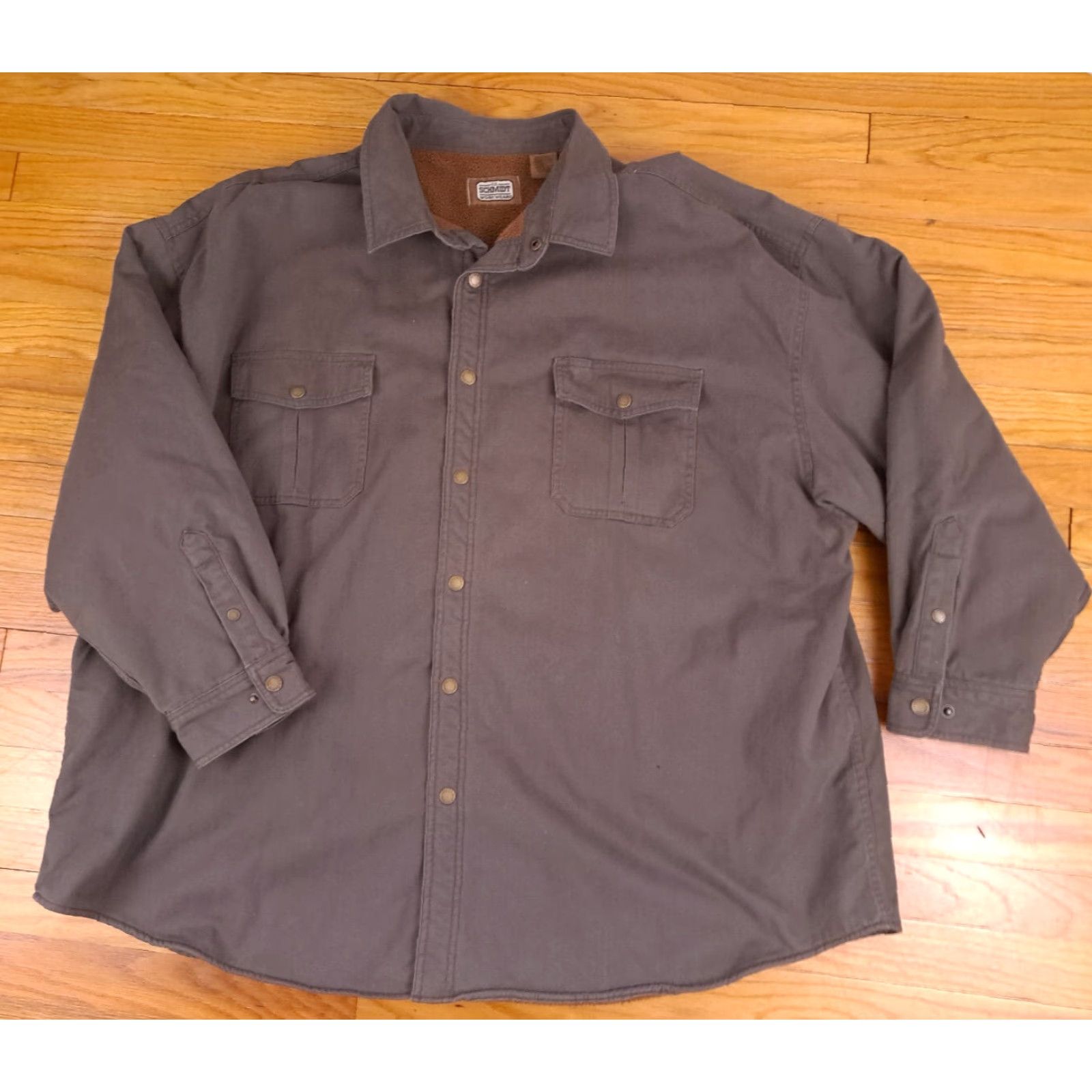 Vintage Schmidt Jacket Outdoor 3XL Brown Insulated Cotton Button Men's 34in Long 32in Chest Barn Shirt Tightly Folded? Size US XXL / EU 58 / 5 - 4 Thumbnail