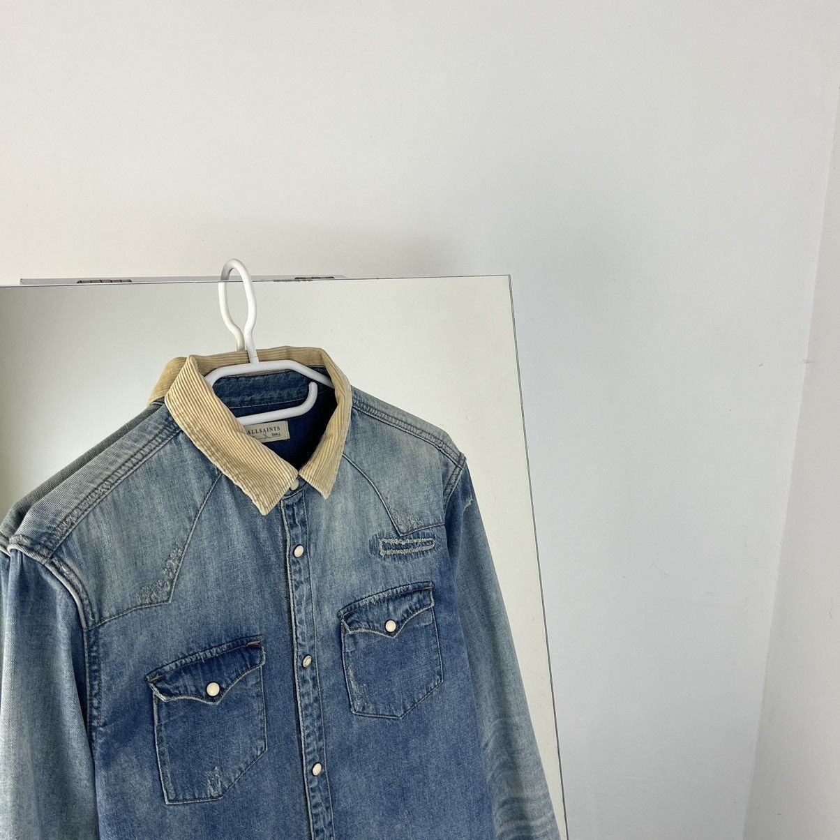 Allsaints Luxury Allsaints Button Up Denim Shirt Old Money Style Size US S / EU 44-46 / 1 - 2 Thumbnail