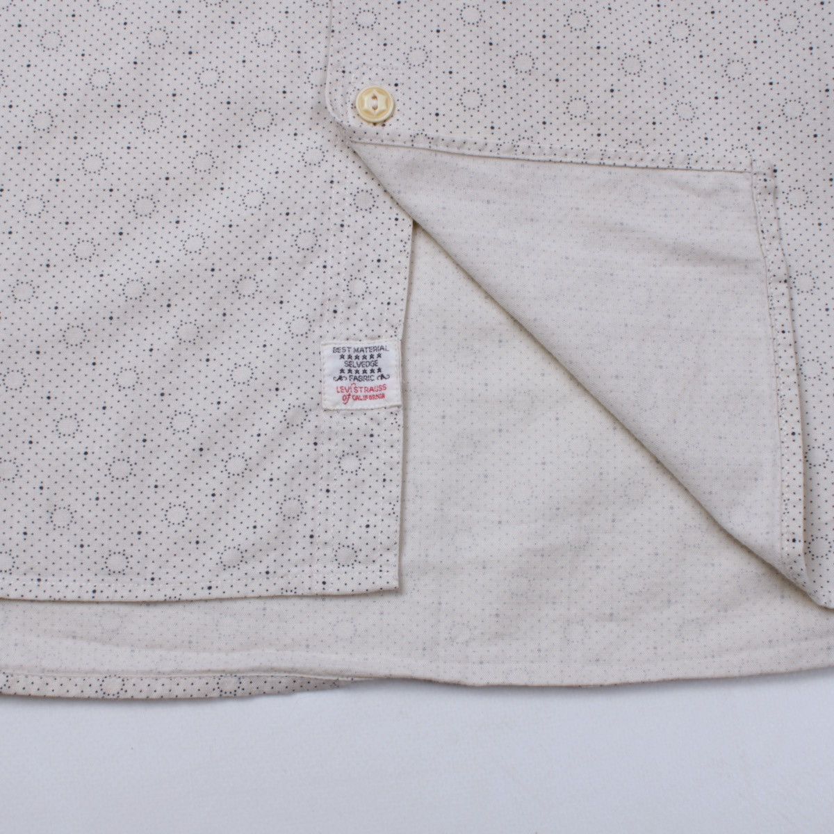 Levi's LEVIS Selvedge Cream Geometric Polkadot Long Sleeve Shirt Size US S / EU 44-46 / 1 - 7 Thumbnail