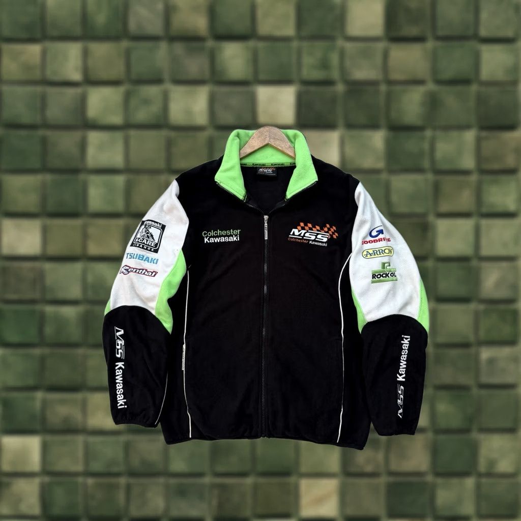 Vintage VINTAGE Kawasaki Racing NASCAR Moto Fleece MSS Retro Rare Y2K Black Sz S Sweatshirt Mens Full Zip Hooded Pockets Logo Zipper Embroidered 8.5/10 Size US S / EU 44-46 / 1 - 1 Thumbnail
