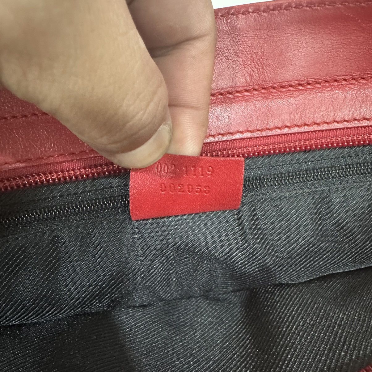 Gucci ‼️YES‼️ GUCCI GG MONOGRAM CANVAS RED LEATHER TOTE HANDBAG Size ONE SIZE - 11 Thumbnail
