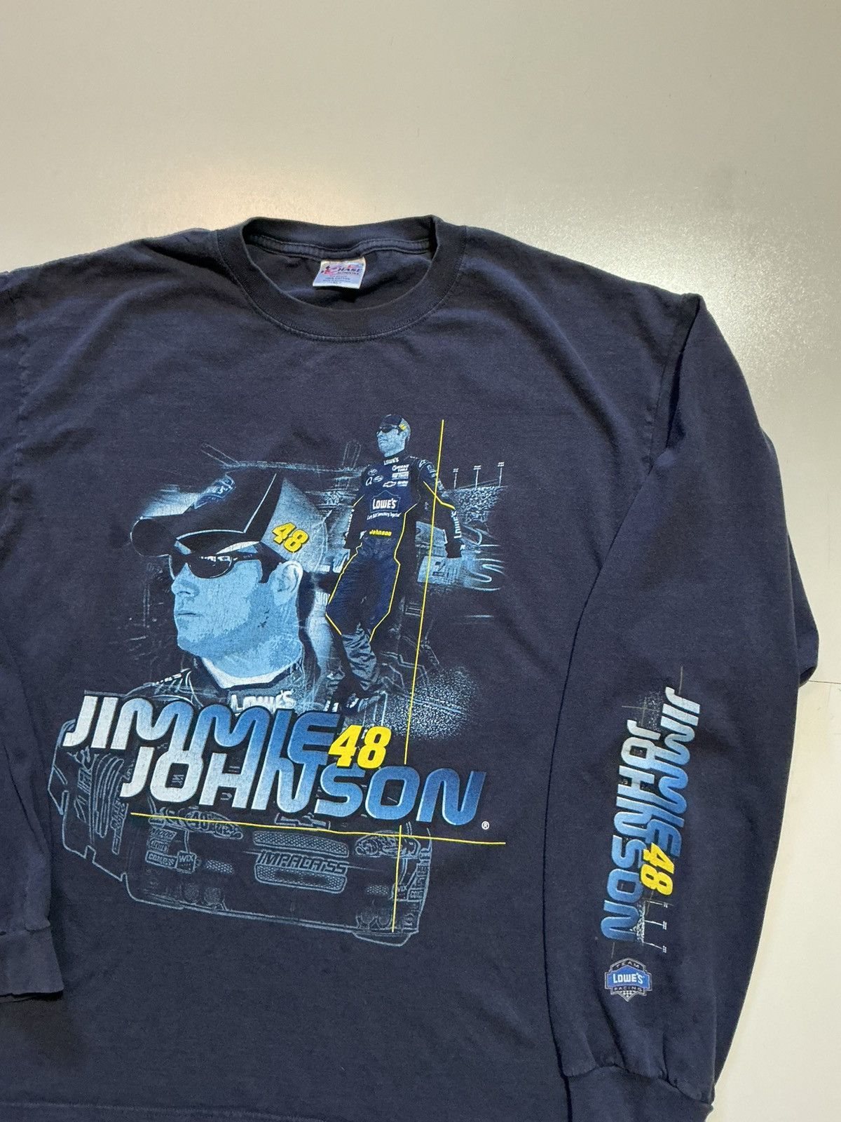 NASCAR Vintage Y2K Chase NASCAR Jimmie Johnson Lowe's T-Shirt Size US XL / EU 56 / 4 - 4 Thumbnail