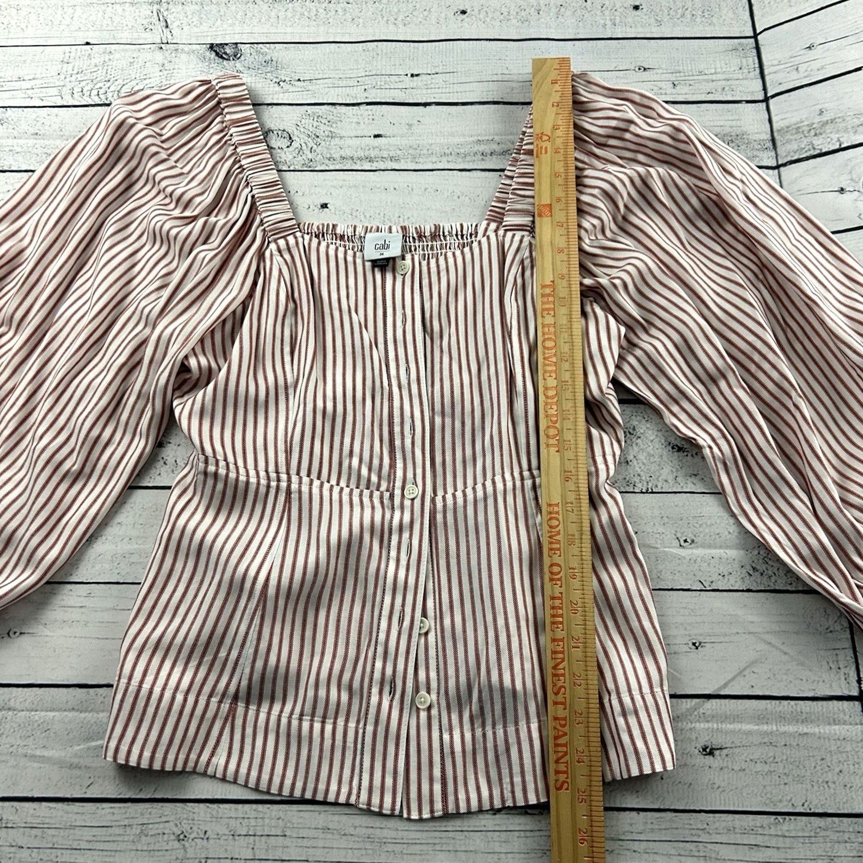 Vintage CAbi Striped Off The Shoulder Sleeveless Button-Up Shirt Women's M Red Size M / US 6-8 / IT 42-44 - 3 Thumbnail