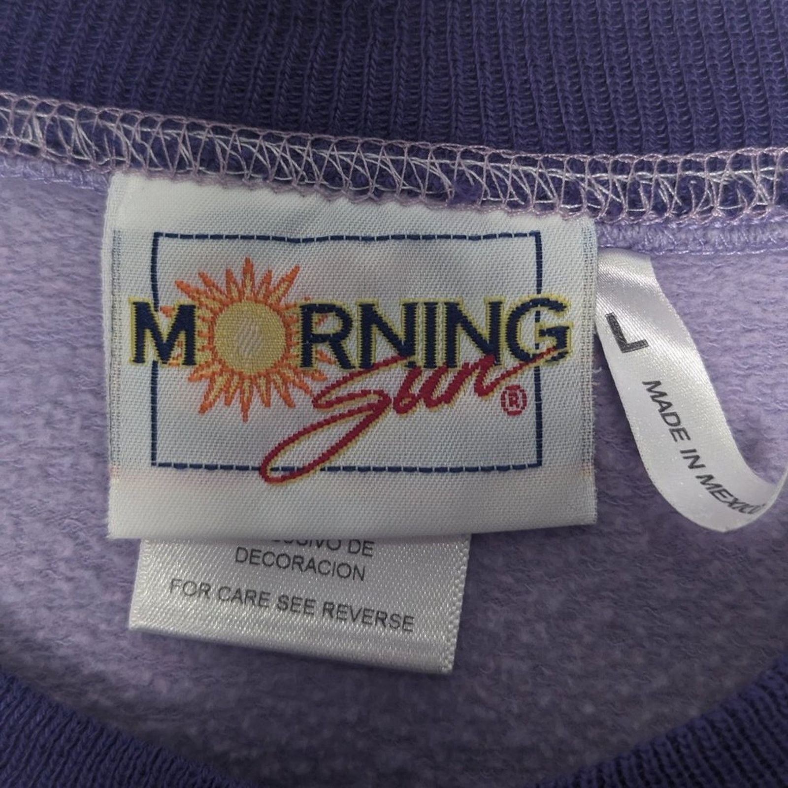 Vintage Vintage Purple Crewneck Sweatshirt Dandelion Ladybug Print Size L / US 10 / IT 46 - 3 Thumbnail