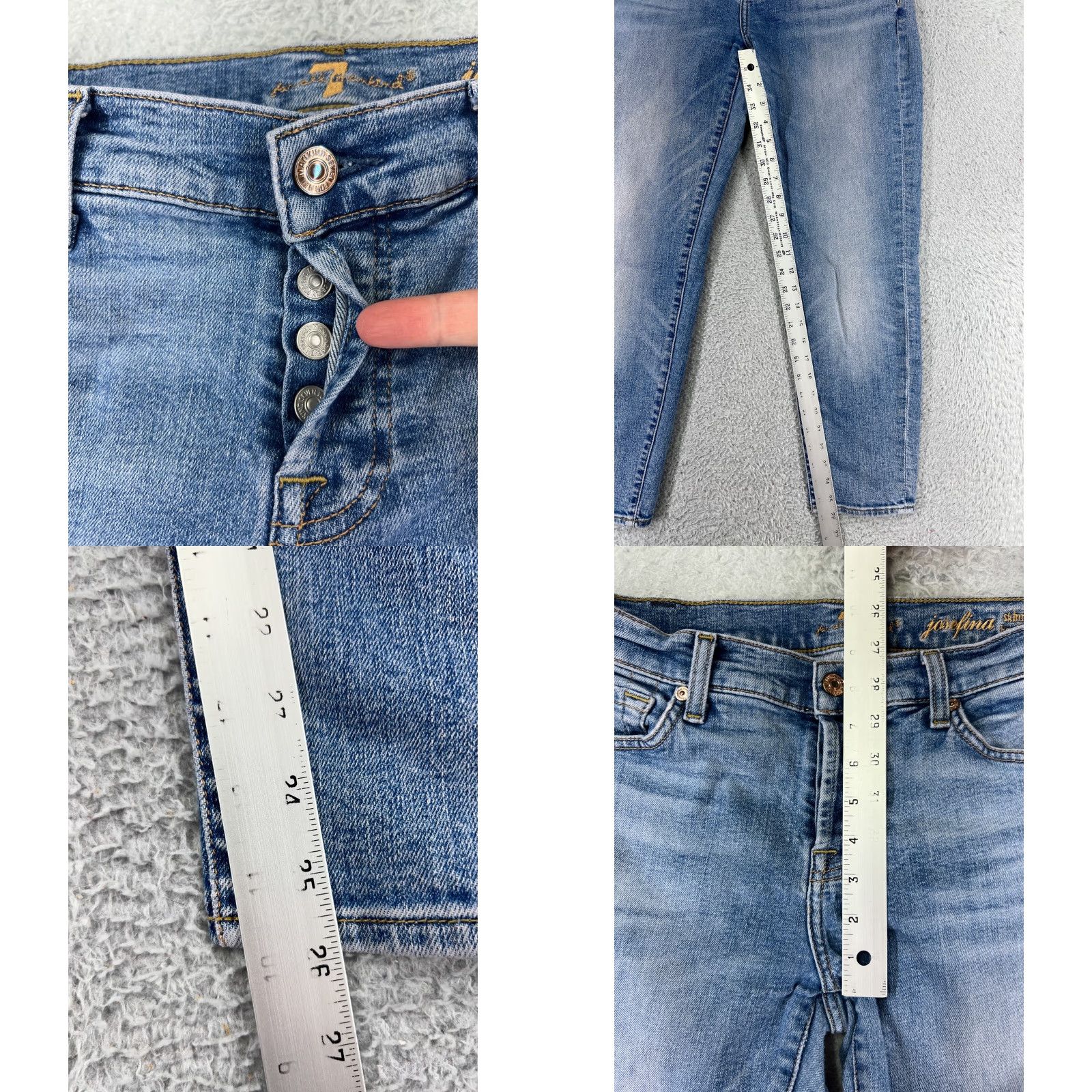 7 For All Mankind 7 For All Mankind Jeans Women 25 Blue Denim Josefina Skinny Button Fly Shirt? Size 26" / US 2 / IT 38 - 8 Thumbnail
