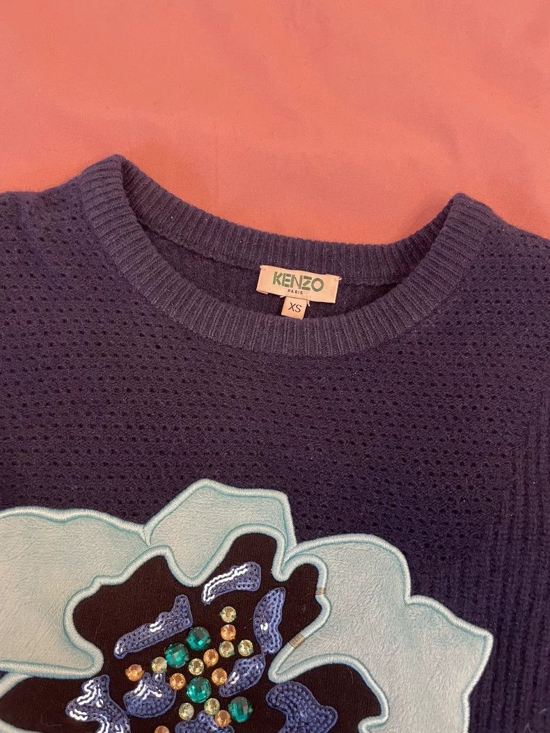 Kenzo KENZO Blue floral sweater Size XS / US 0-2 / IT 36-38 - 4 Thumbnail