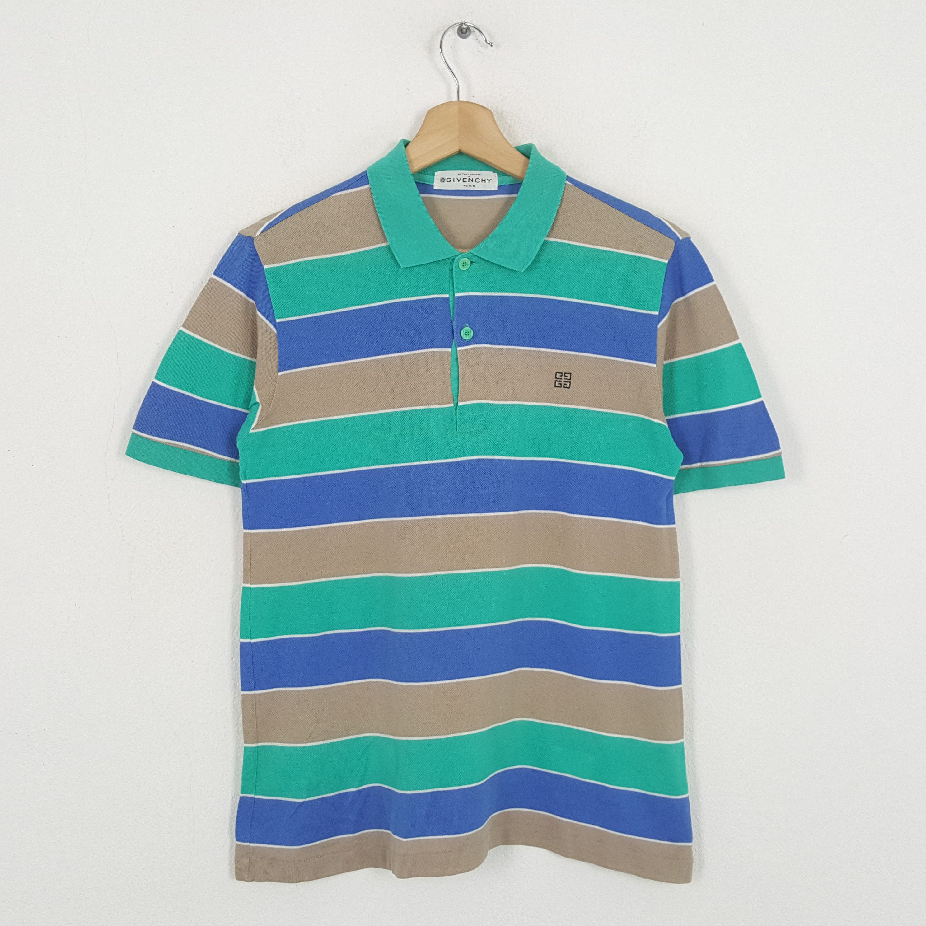 Vintage GIVENCHY France Brand Stripe Design Polos