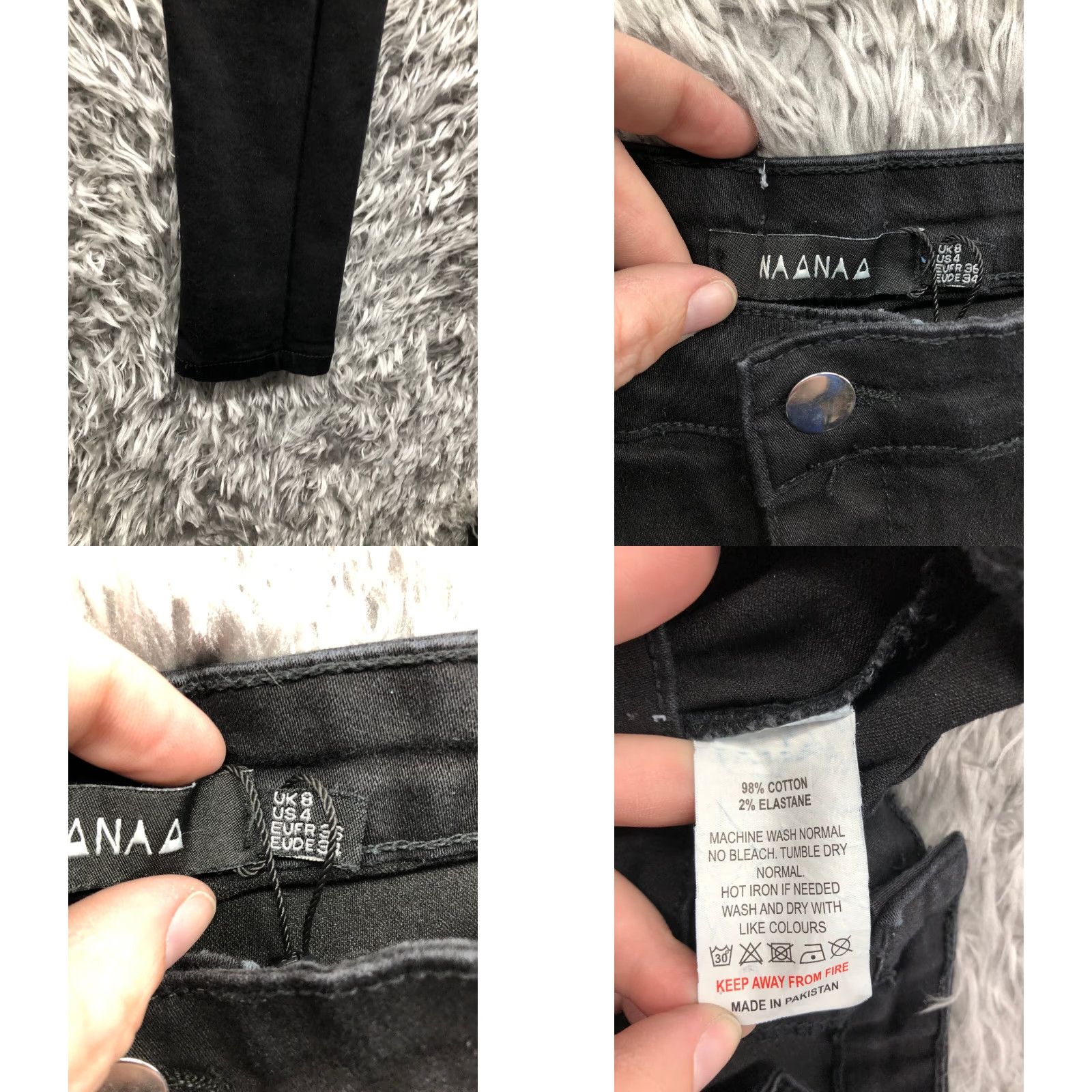 Vintage NAANAA High Rise Skinny Jeans Size 4 Womens Dark Wash Black Denim Jeans Size 27" / US 4 / IT 40 - 8 Thumbnail
