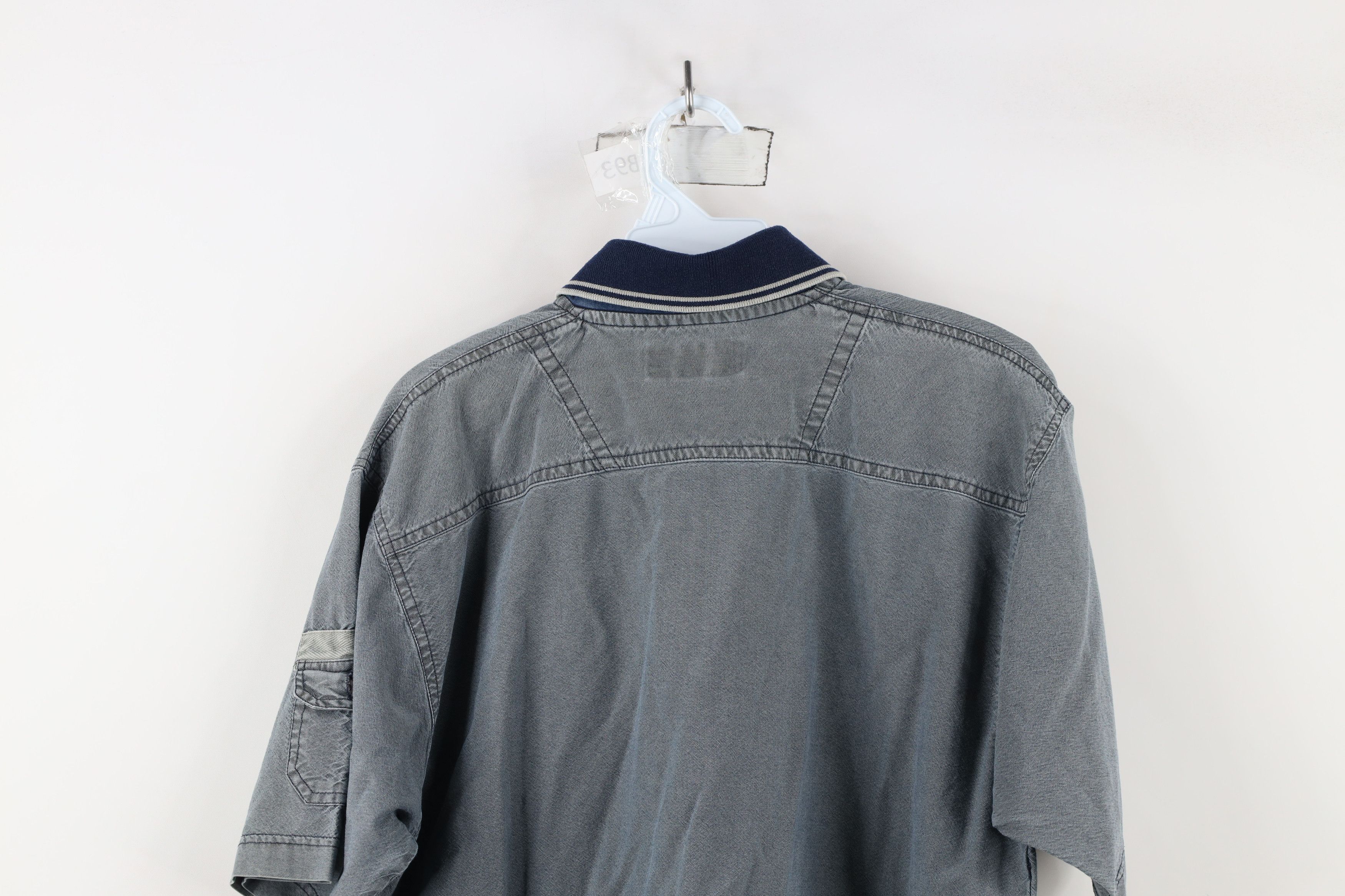 Vintage Vintage 90s Streetwear Stonewash Collared Polo Shirt Blue Size US L / EU 52-54 / 3 - 14 Thumbnail