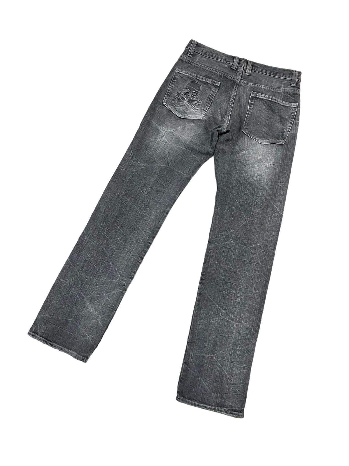 Japanese Brand Vintage Root Three Skull Distressed Jeans ! Rare Design Size US 32 / EU 48 - 6 Thumbnail