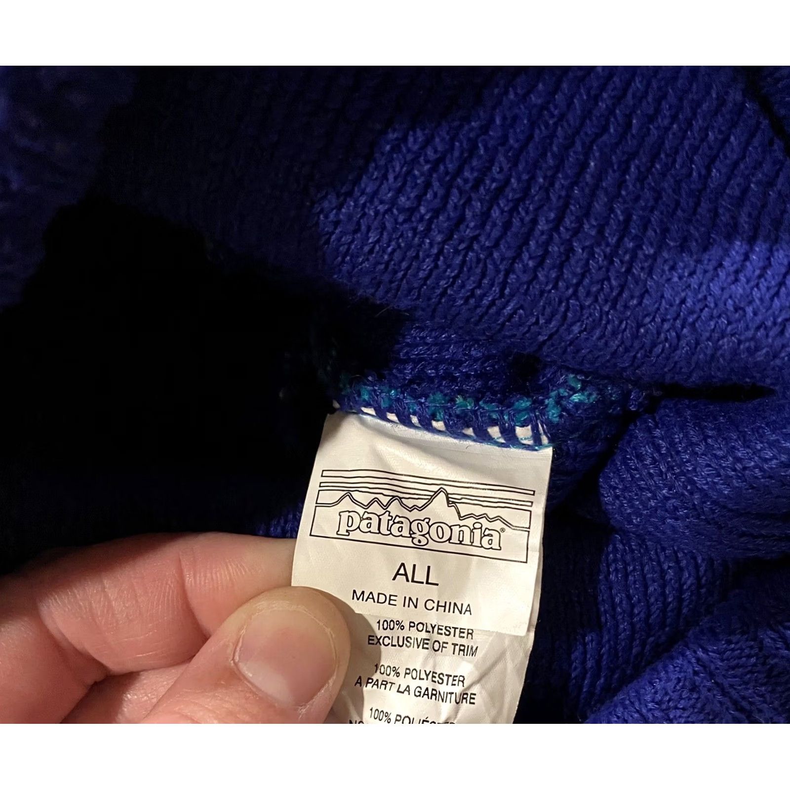 Patagonia VINTAGE Patagonia Powder Town Beanie Park Stripe Heavy Duty Winter Ski Hat Pom Men Women Size ONE SIZE - 3 Thumbnail
