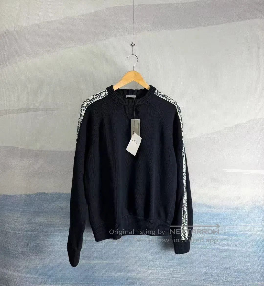 Dior Dior Blue & Purple Oblique Knit Sweater | Grailed