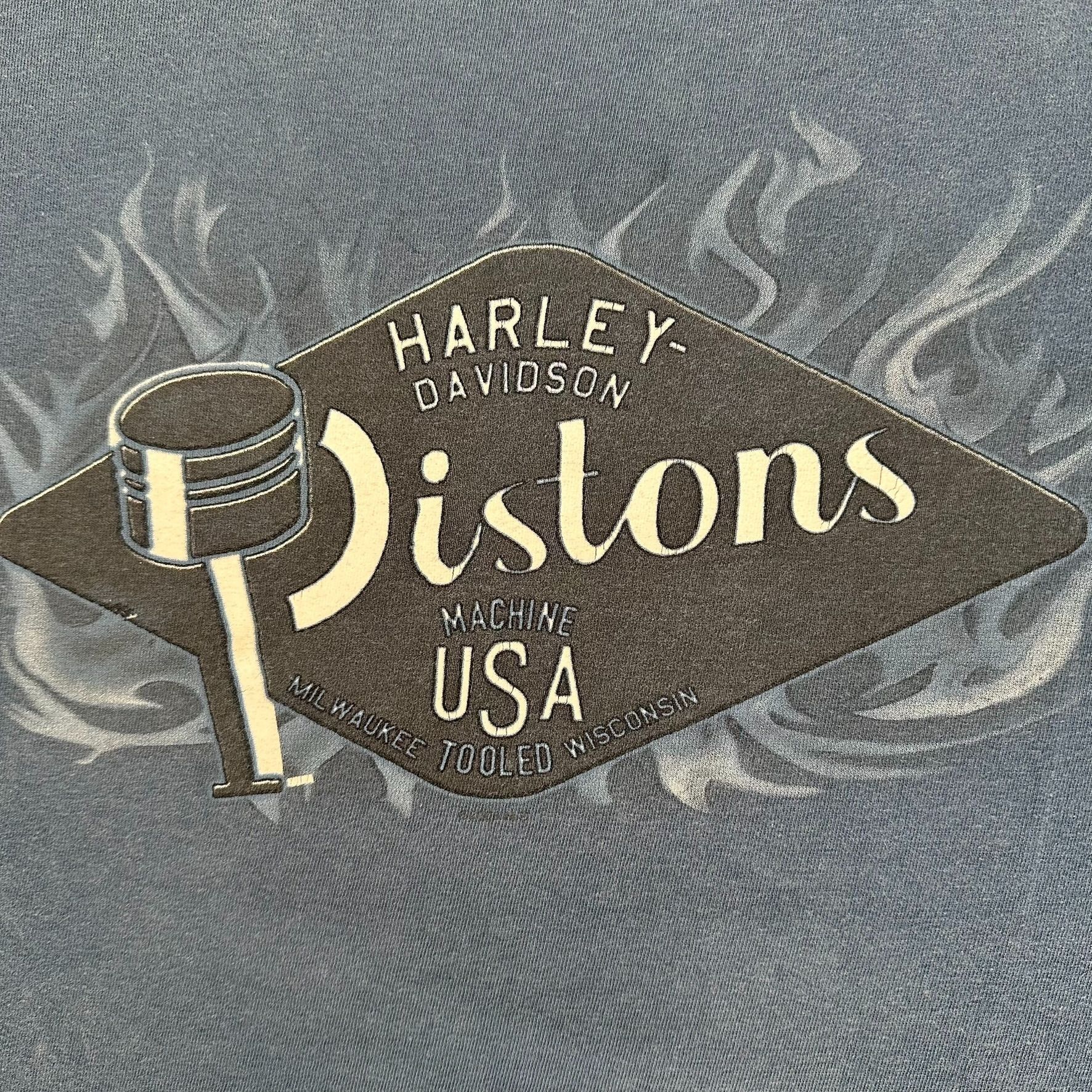Harley Davidson Vintage Y2K Harley Davidson Maryland Flame T-Shirt Blue L Mo Size US L / EU 52-54 / 3 - 3 Thumbnail