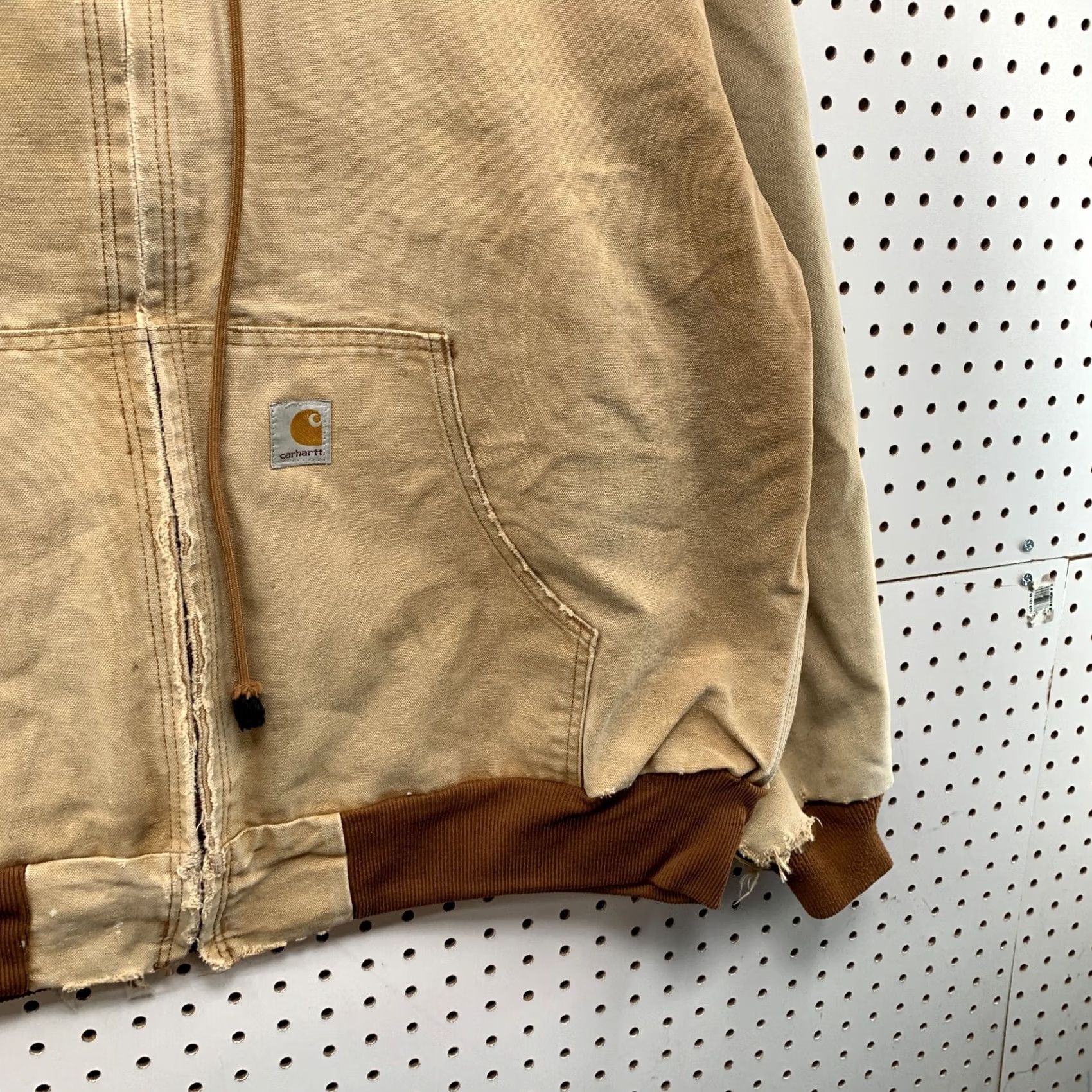Carhartt VINTAGE Carhartt Hoodie Mens 2XL Brown Canvas Jacket Men Thermal Lined Faded 29x28 Size US XXL / EU 58 / 5 - 5 Thumbnail