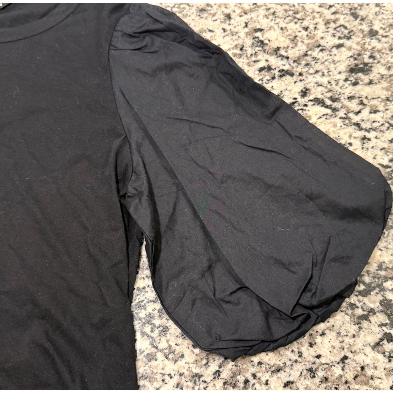 Veronica Beard VERONICA BEARD Blouse Shirt Puff Sleeve Top M Black Cotton EUC Size M / US 6-8 / IT 42-44 - 5 Thumbnail