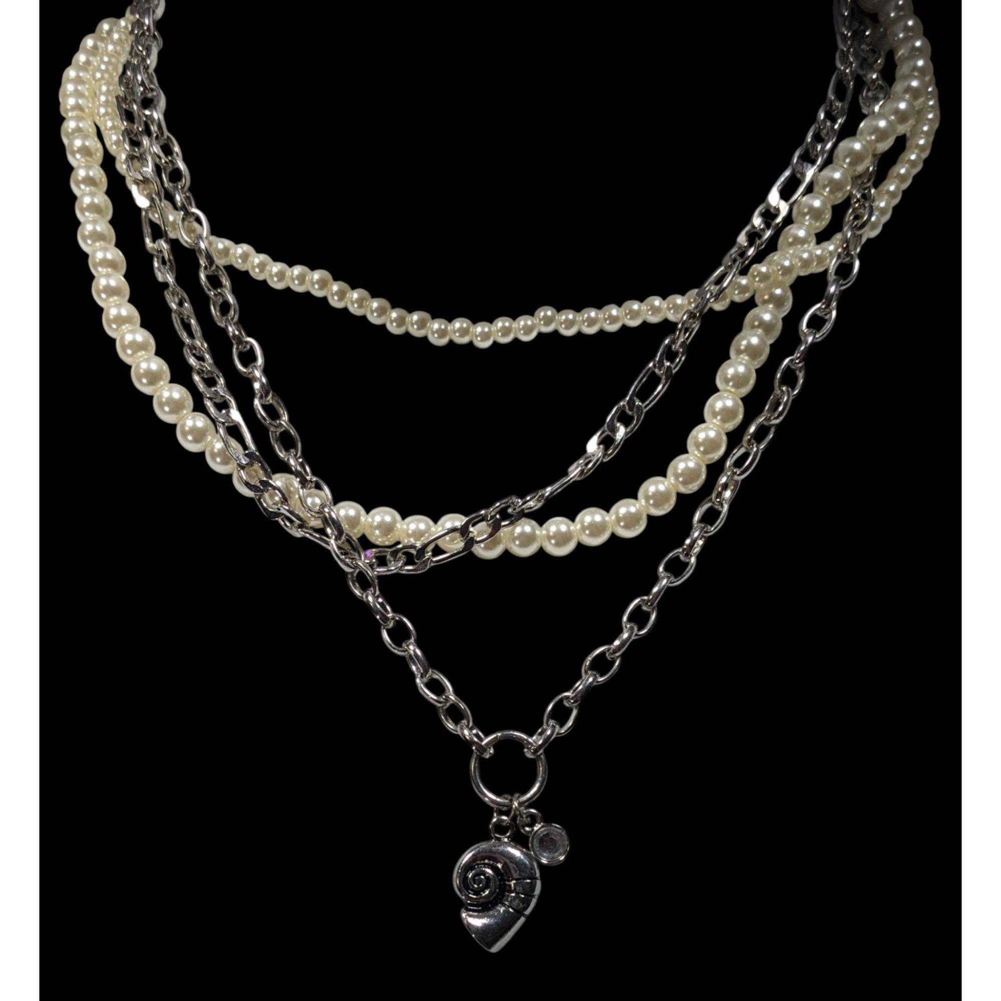 Other Mermaidcore Glam Faux Pearl And Chain Layered Pendant Neckla Size ONE SIZE - 4 Thumbnail