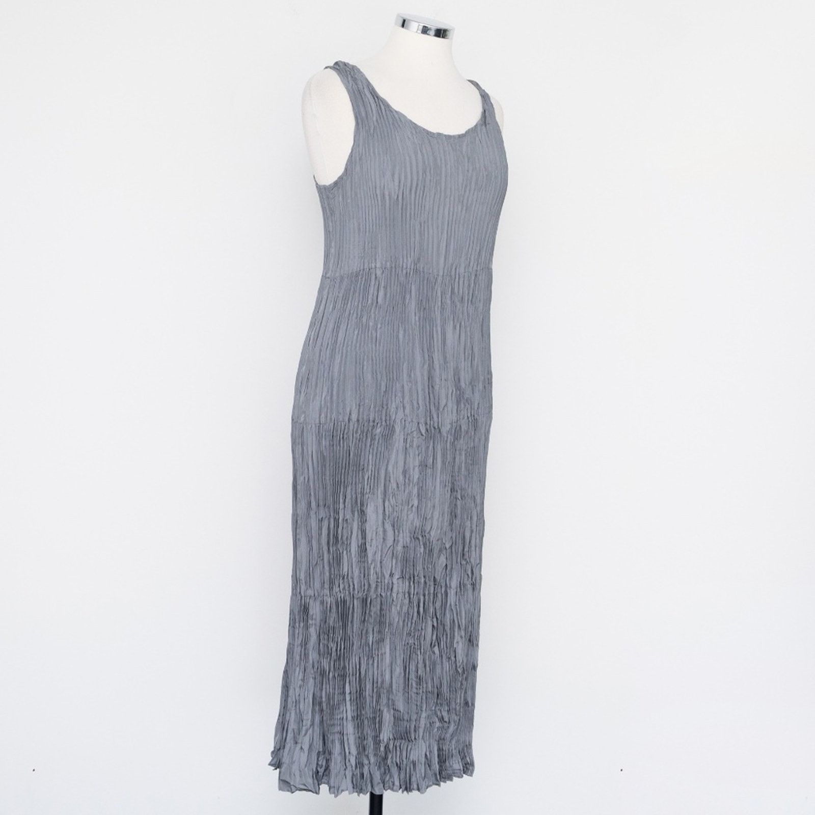 Eileen Fisher Eileen Fisher. Cushed Silk Midi Dress. Size L / US 10 / IT 46 - 11 Thumbnail