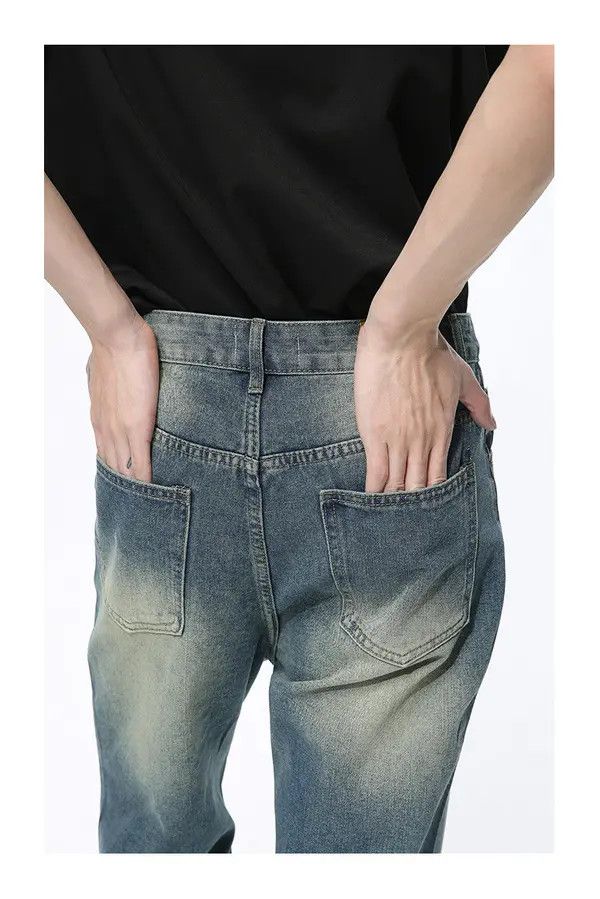 Japanese Brand Norika x Miyu Blue Distressed Washed Flared Jeans Size US 33 - 5 Thumbnail