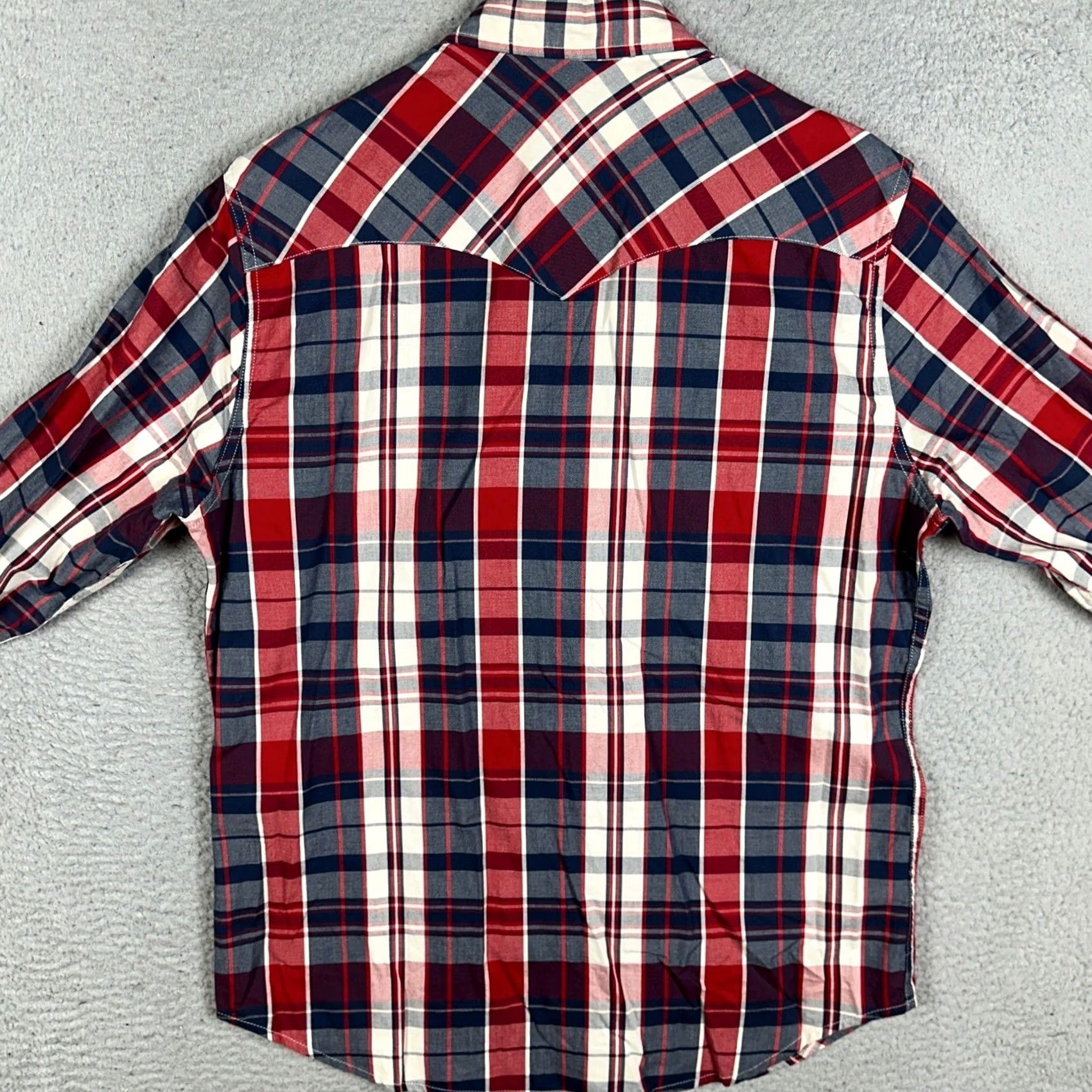 Levi's Levi's Shirt Mens Large Blue Red Plaid Western Pearl Snap Button Up Flap Pockets Size US L / EU 52-54 / 3 - 3 Thumbnail