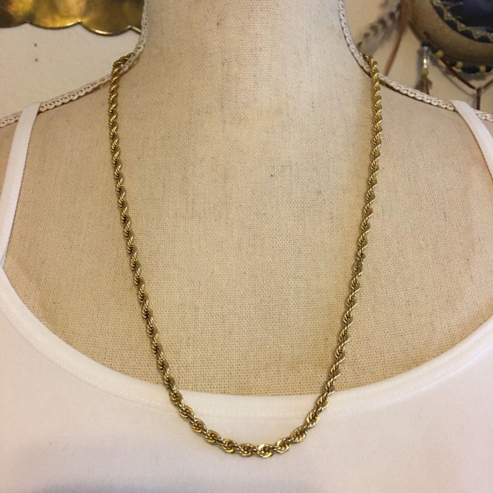 Vintage Vintage gold tone twisted rope chain necklace Size ONE SIZE - 1 Thumbnail