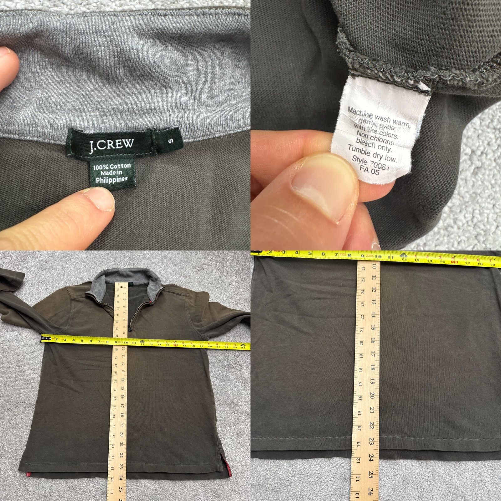 J.Crew J.Crew Sweatshirt Shirt Mens Small 1/4 Zip Green Cotton Mock Neck Outdoor Casual 90s? Size US S / EU 44-46 / 1 - 8 Thumbnail