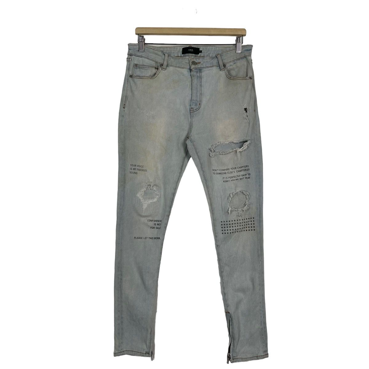 Japanese Brand Azul By Moussy Inspired Hysteric Glamour Skinny Jeans Size US 32 / EU 48 - 2 Thumbnail