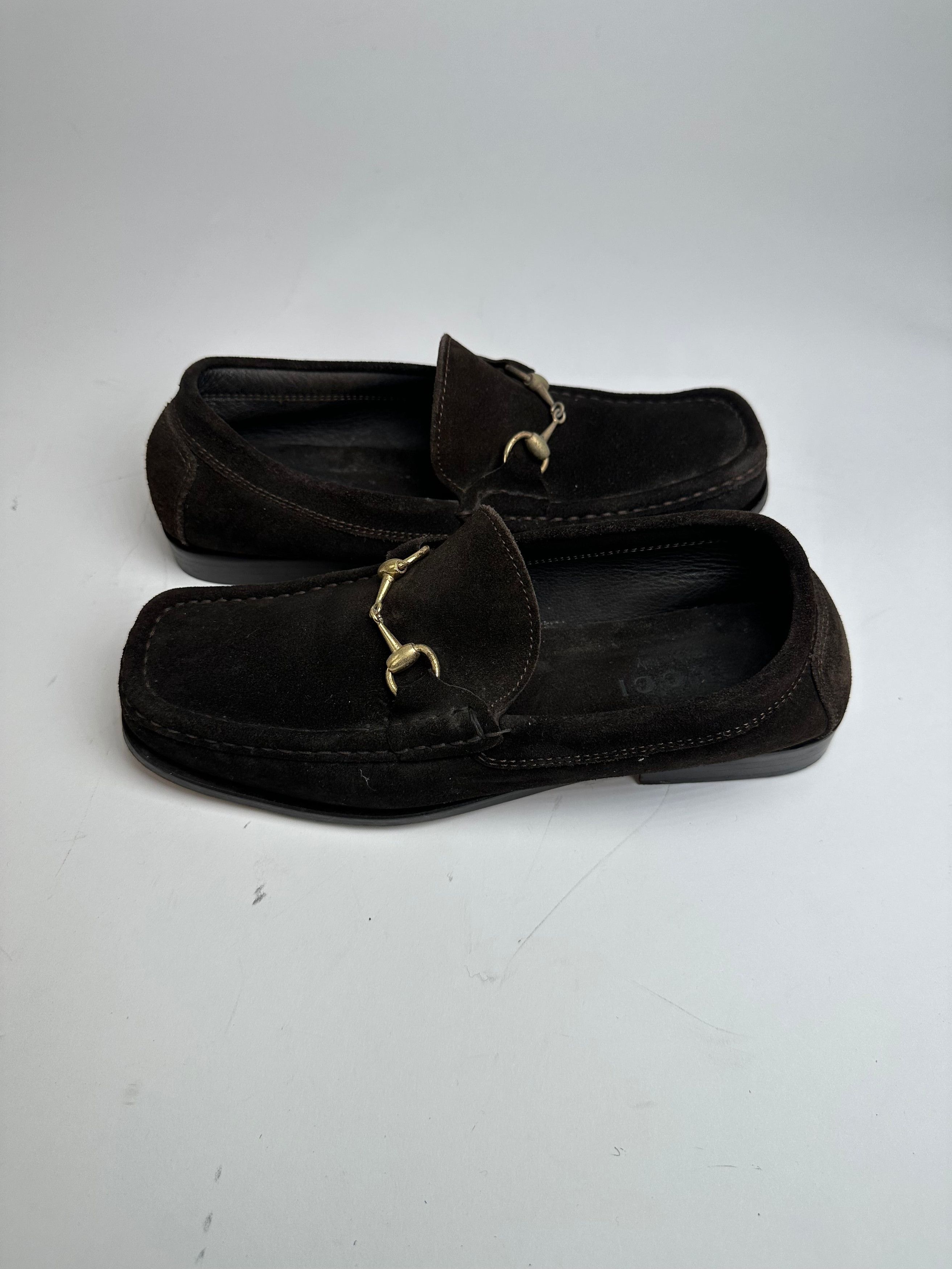 Gucci Vintage Horsebit Suede Loafer Black Size US 5 / IT 35 - 1 Thumbnail