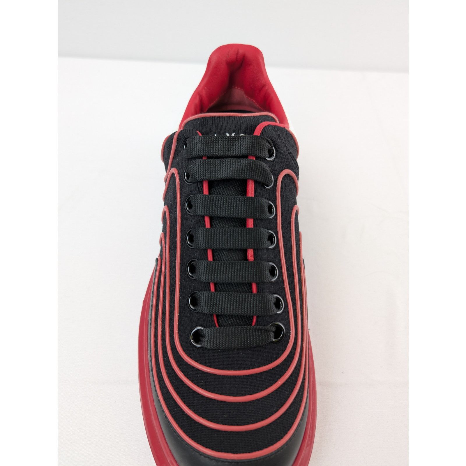 Alexander McQueen o1rshd1 Waves Knit Sneakers in Black/Red/White 43 Size US 10 / EU 43 - 15 Thumbnail