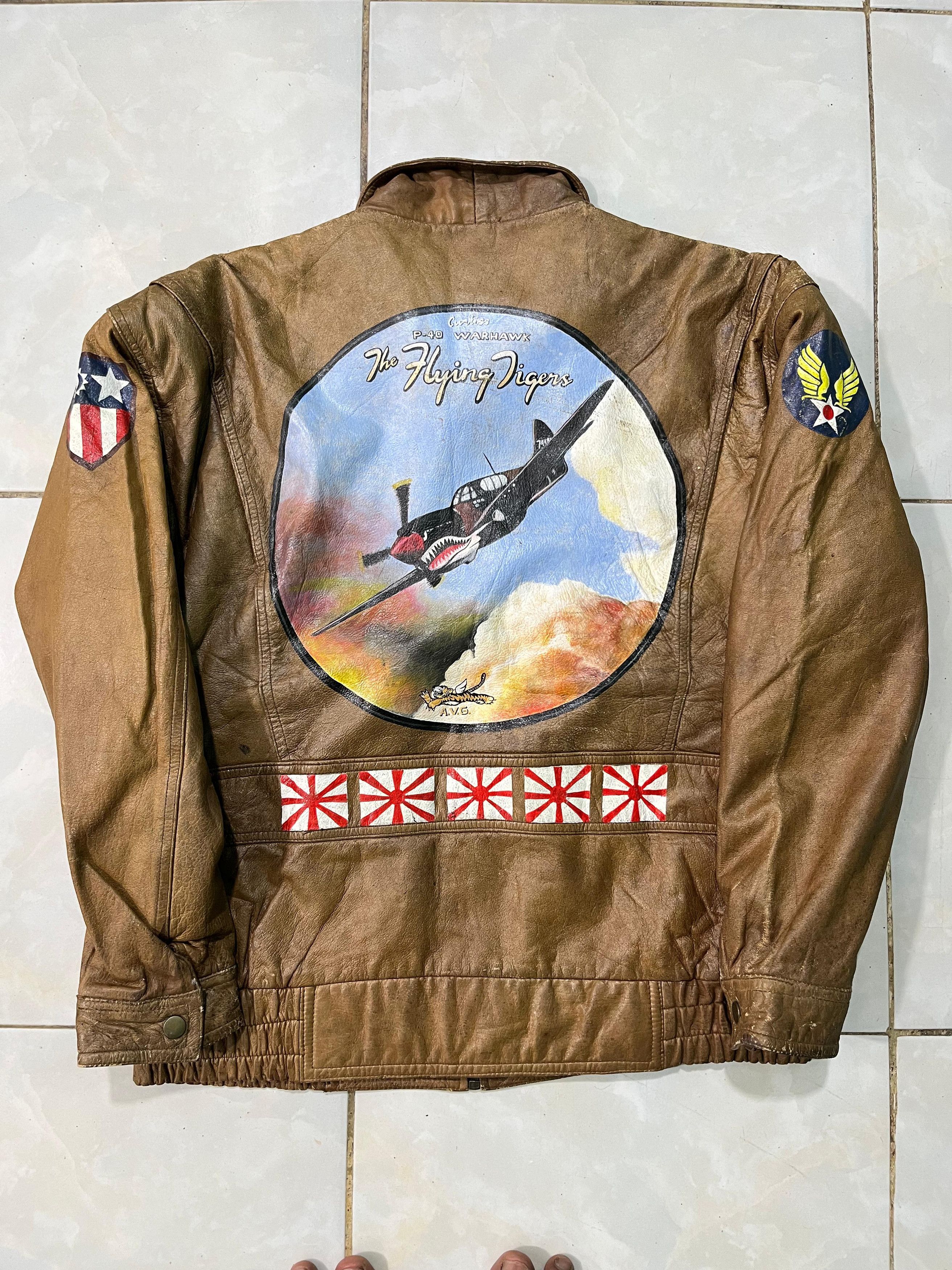 Vintage Vintage Gleeman Flying Tigers Leather Jacket Size US L / EU 52-54 / 3 - 1 Thumbnail
