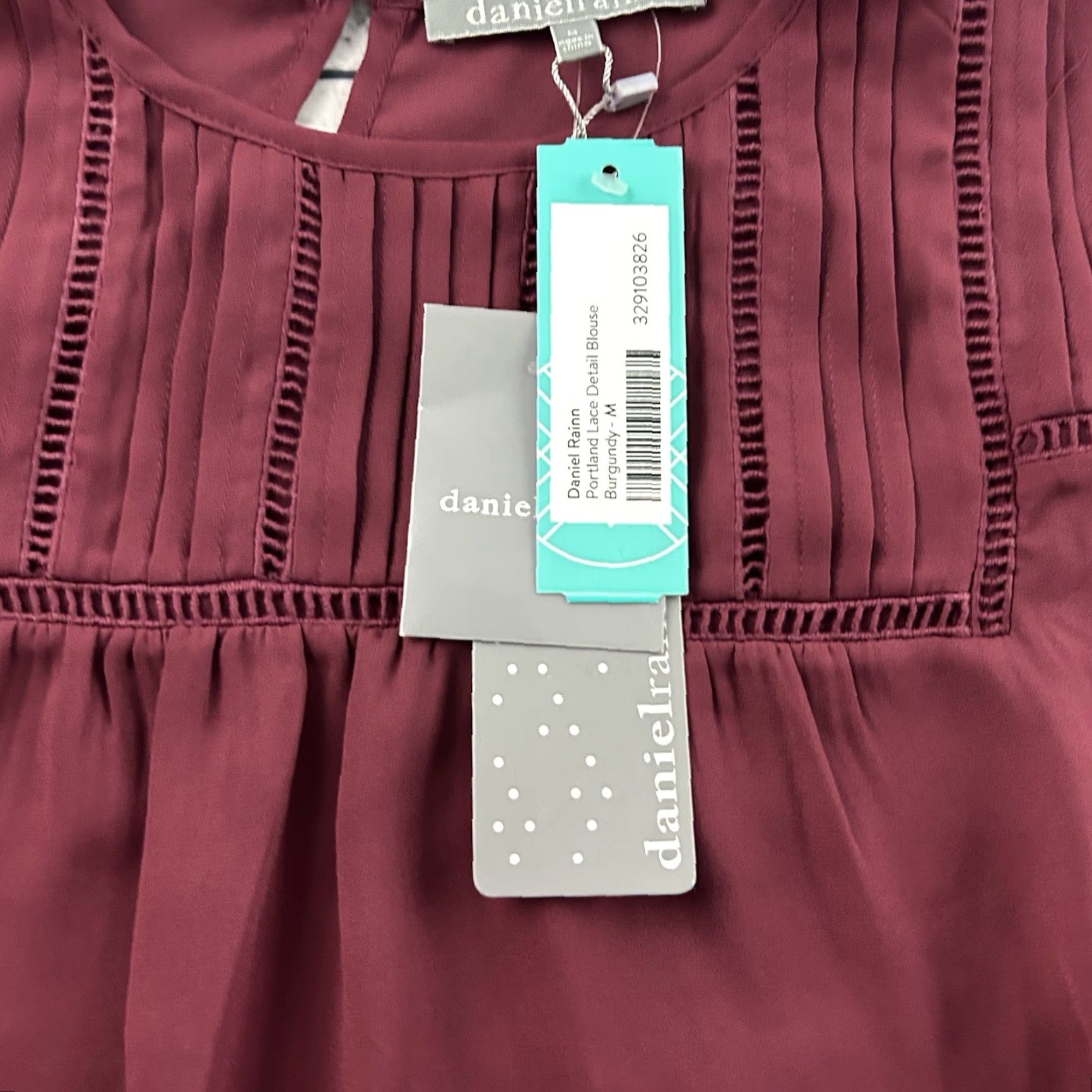 Vintage Daniel Rainn Blouse Portland Lace Detail Burgundy Women's M Red Shirt, Adult Medium, VINTAGE? (No, not vintage) Size M / US 6-8 / IT 42-44 - 2 Thumbnail