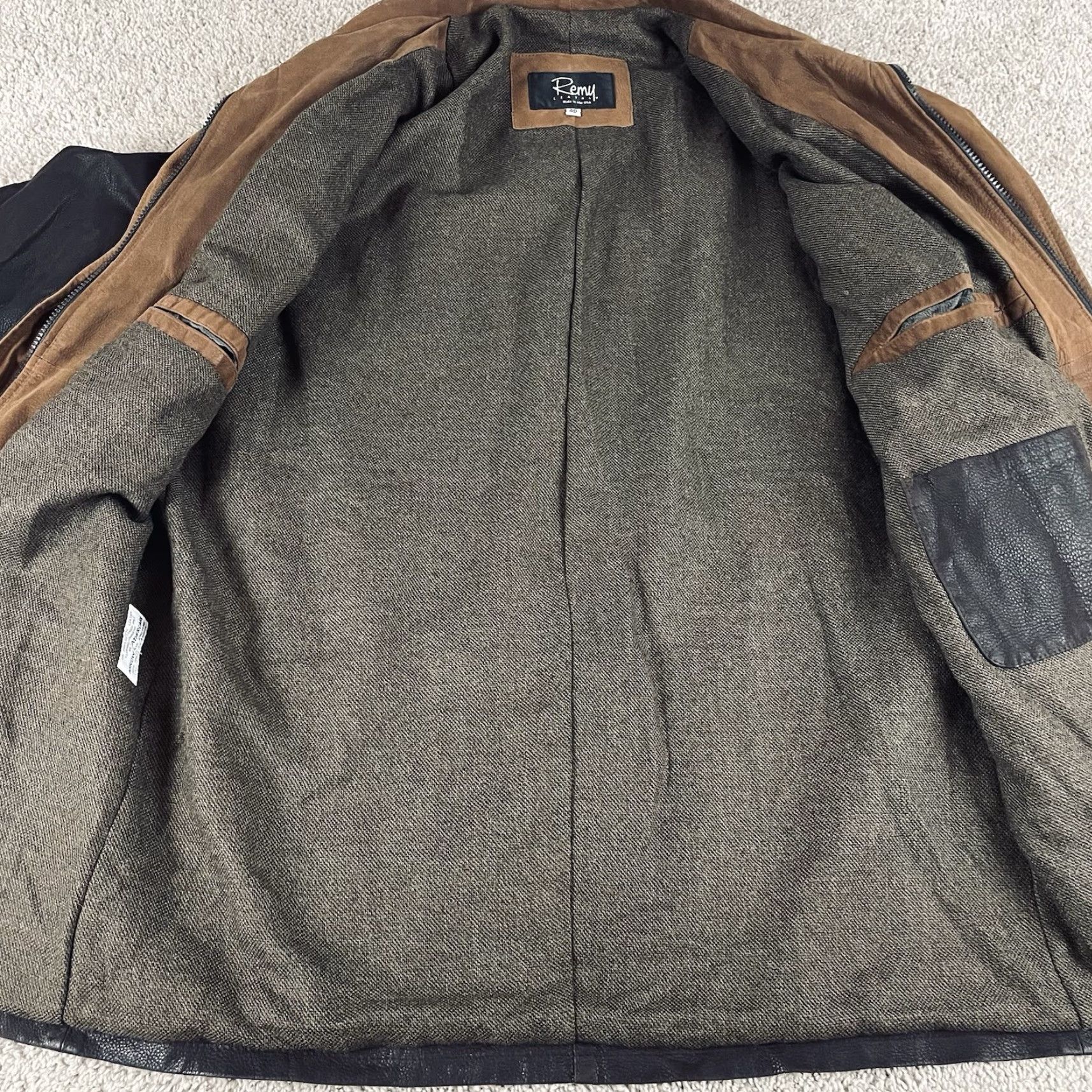 Vintage VINTAGE Remy Leather Jacket 40 Brown Men's Jacket Bomber Coat Snap Zip Lined USA Made 90s 80s Classic Outdoor Casual Size US XXS / EU 40 - 5 Thumbnail