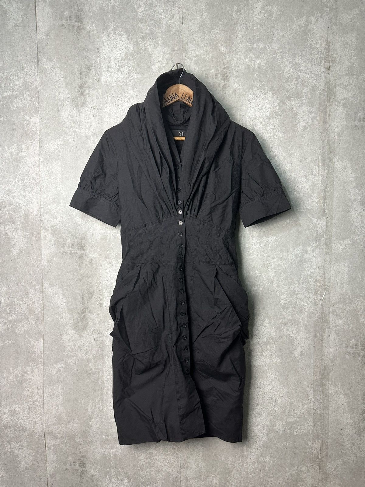 image of Ys Y’S By Yohji Yamamoto - Hooded Archival Dress in Black, Women's (Size Small)