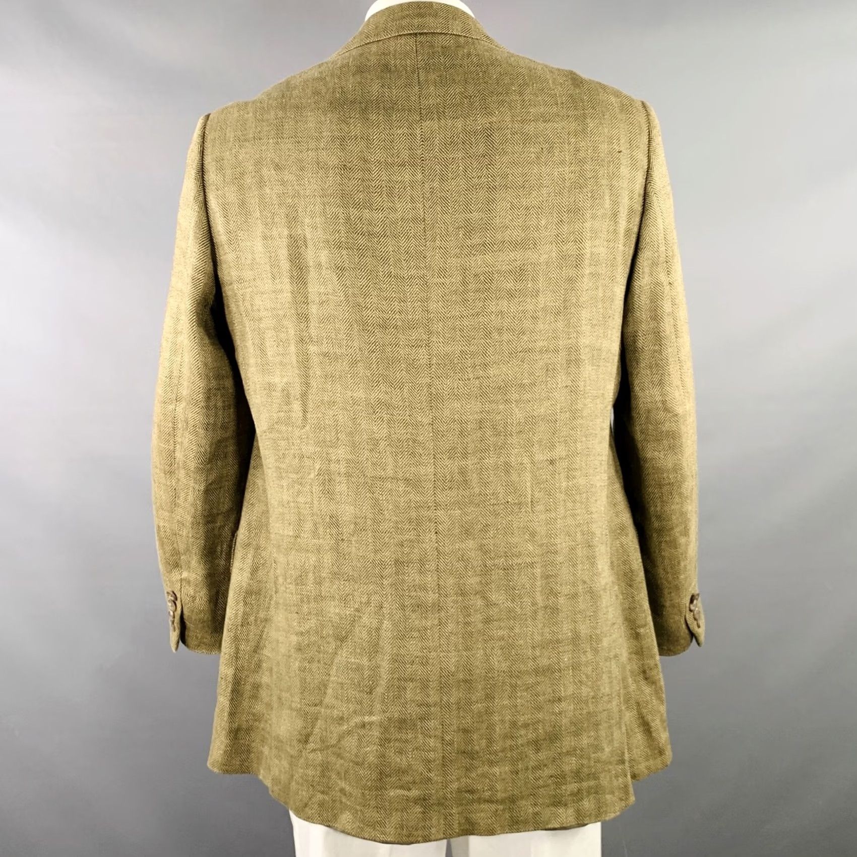 Polo Ralph Lauren POLO by RALPH LAUREN Sport Coat Tan Khaki Herringbone Flax Size 44 MenXS Size US XXL / EU 58 / 5 - 4 Thumbnail
