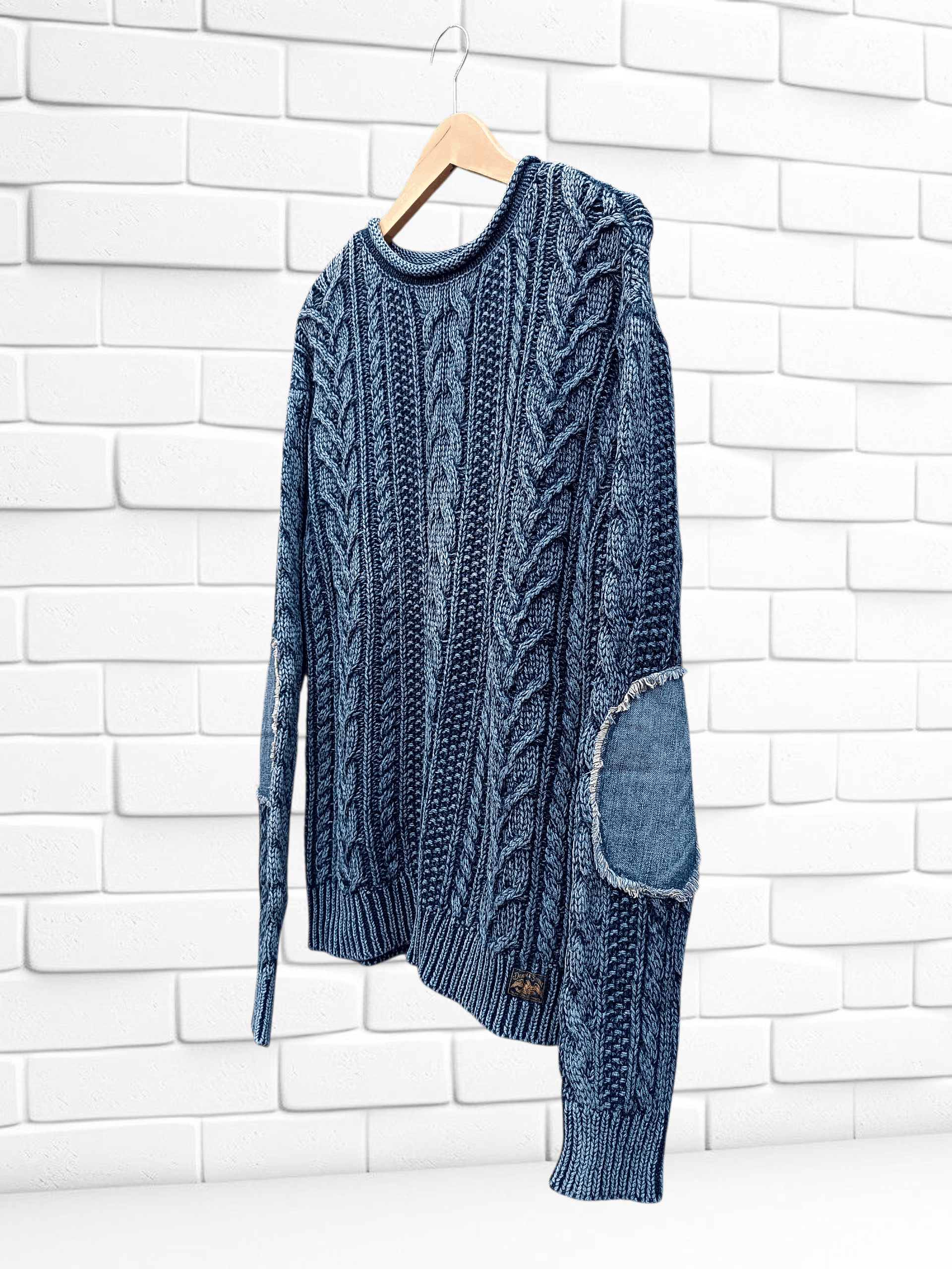 Denim & Supply Ralph Lauren Sweater Knit Indigo Dyed Wash Elbow Patch Denim Size US M / EU 48-50 / 2 - 2 Thumbnail